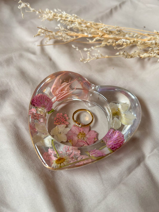 Pink Dried Flower Candle Holder