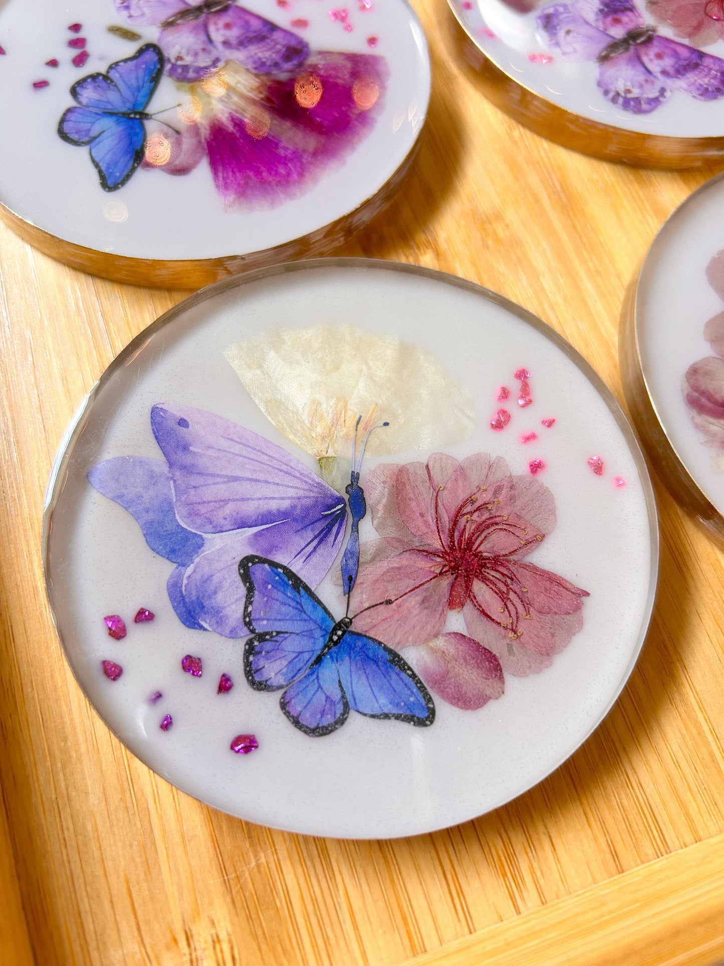 Butterflies and Flowers Coaster Set