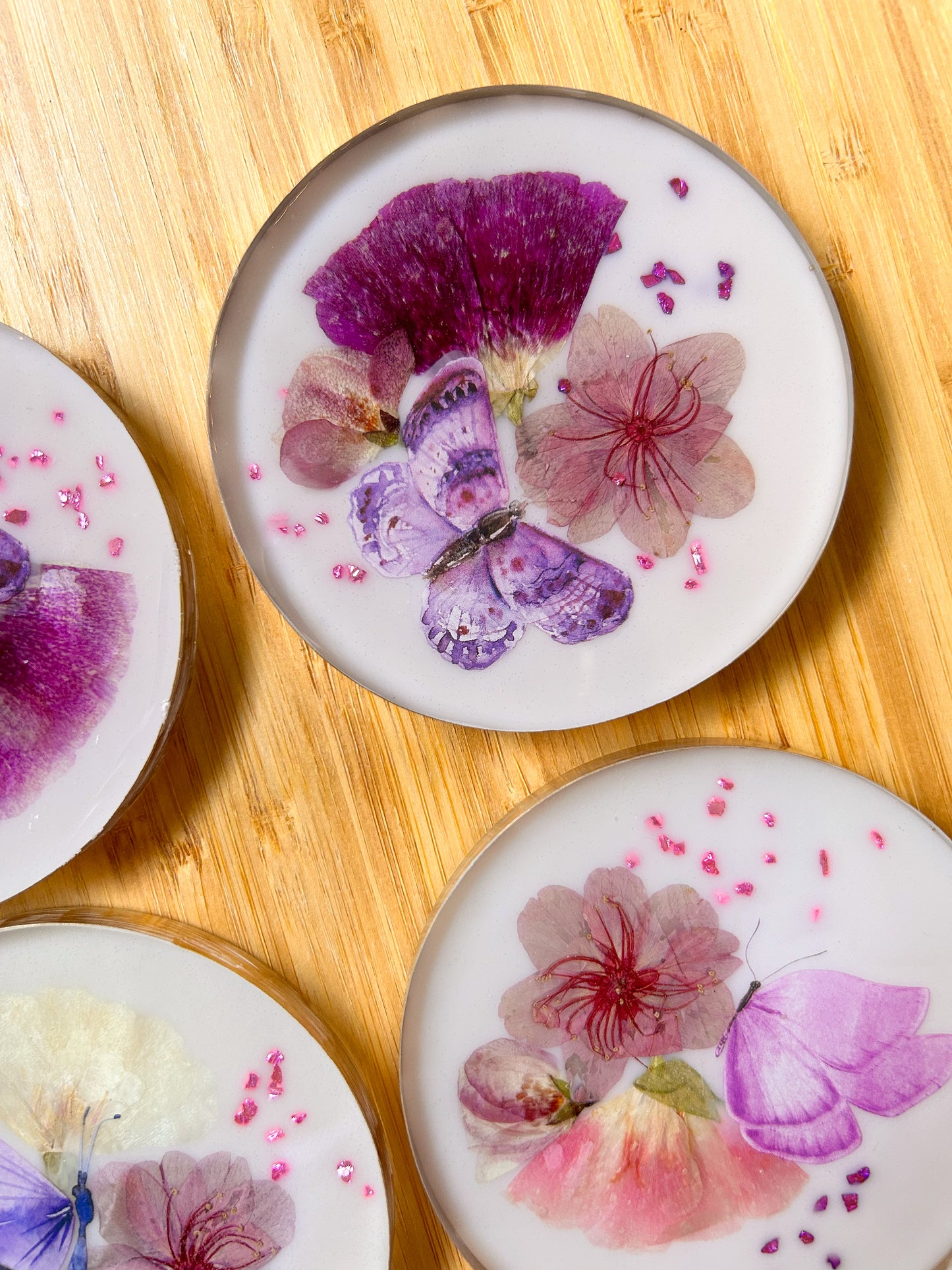Butterflies and Flowers Coaster Set