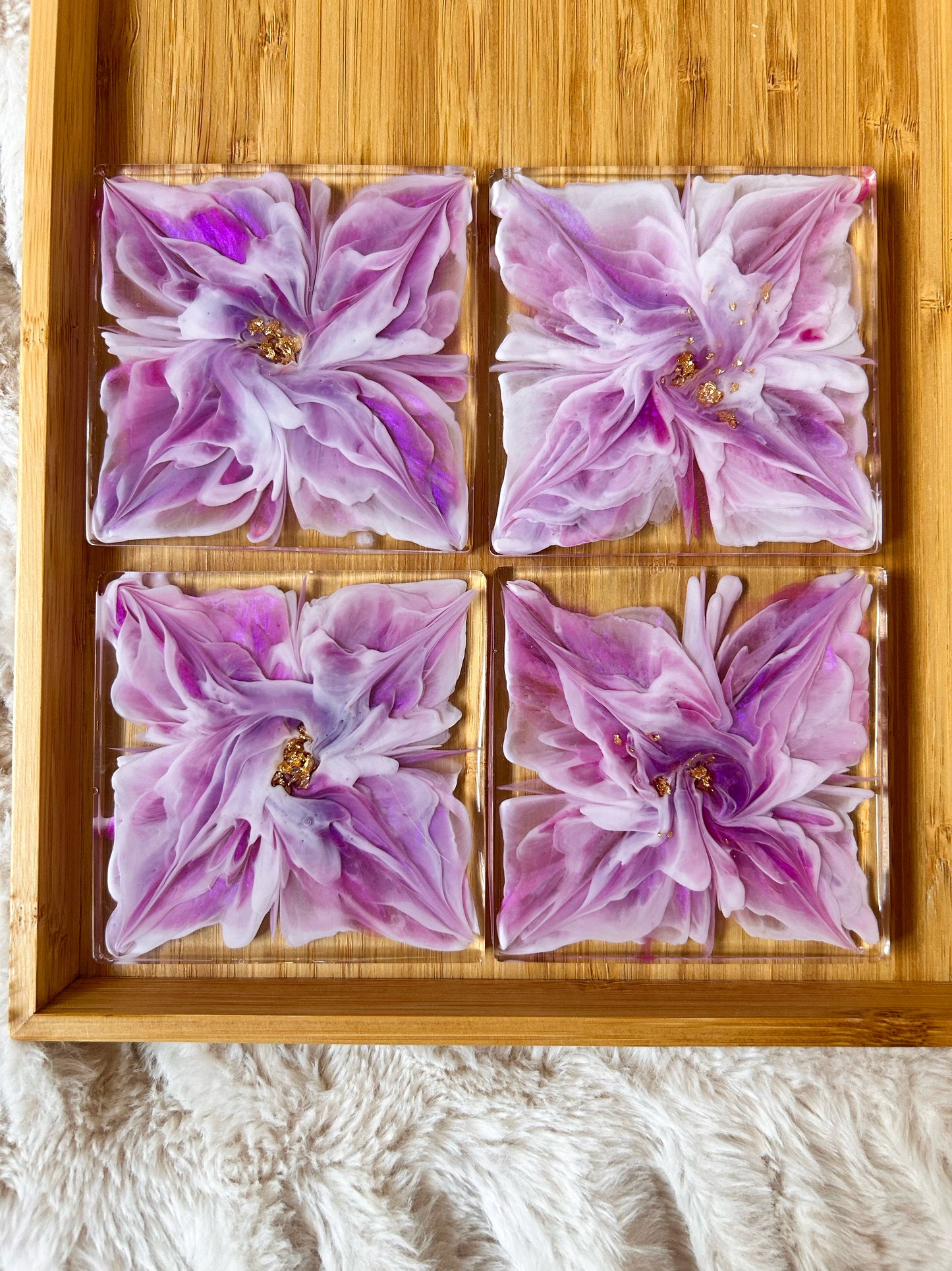 Pink and Purple Bloom Coasters