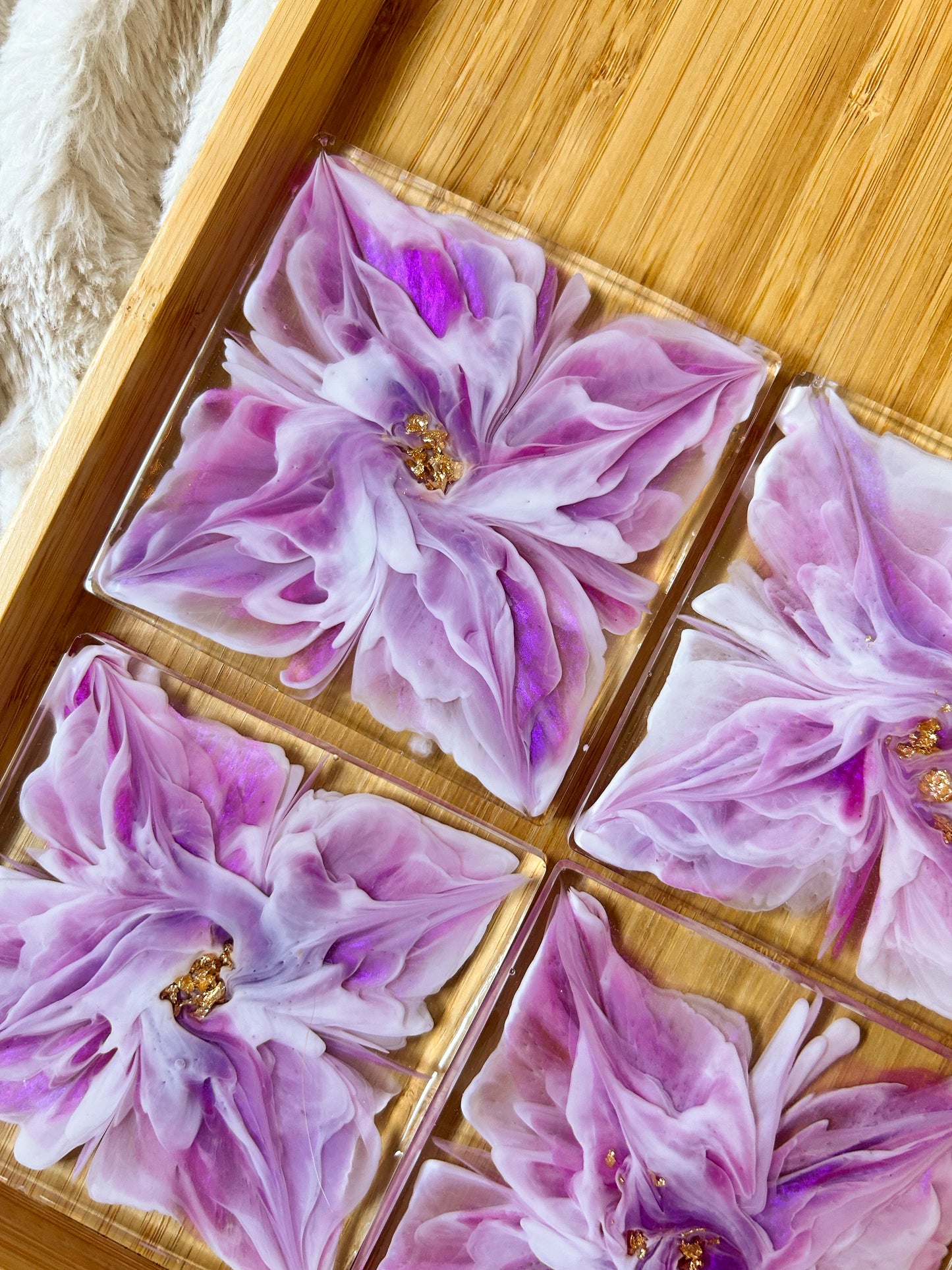 Pink and Purple Bloom Coasters