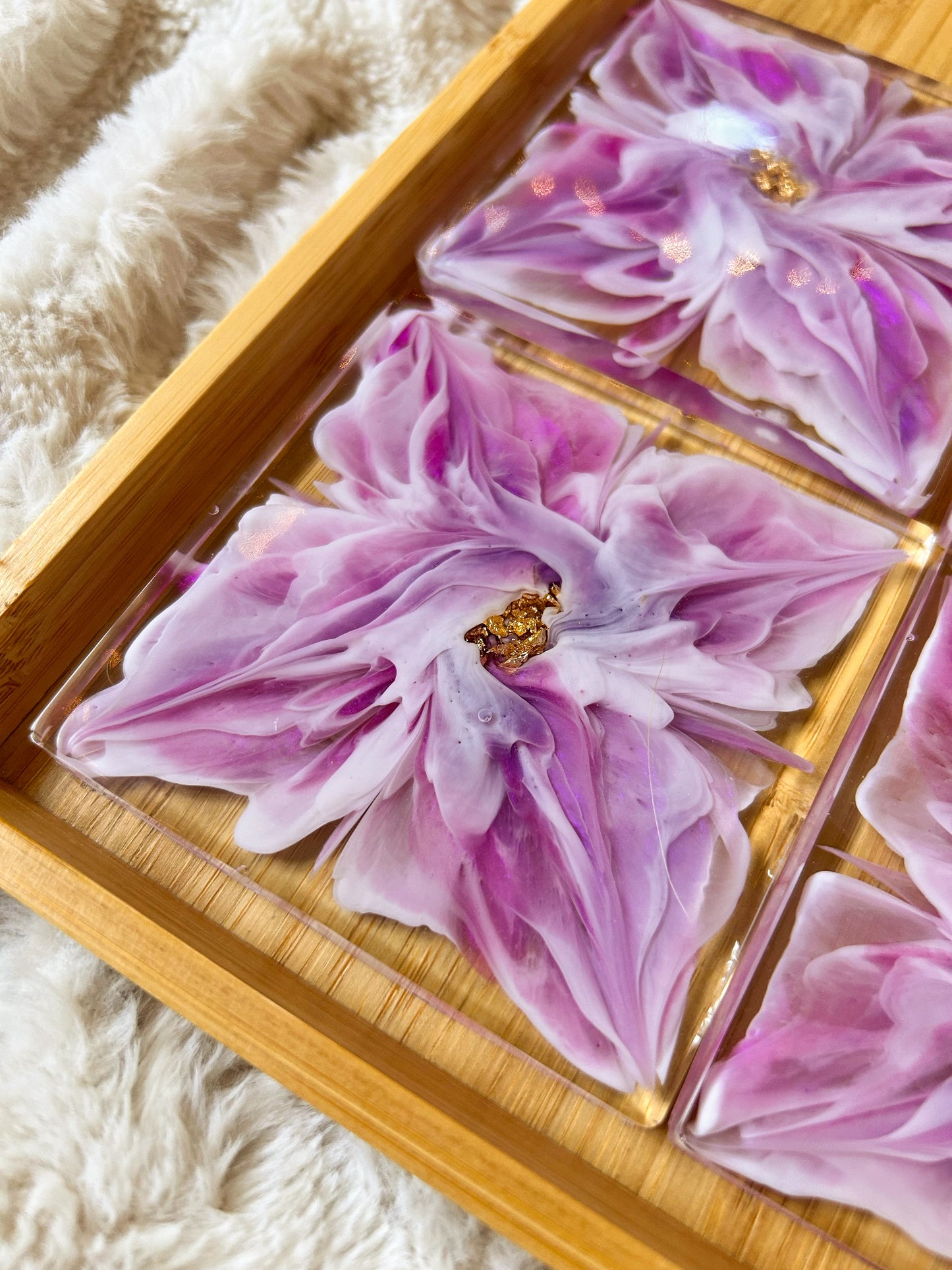 Pink and Purple Bloom Coasters