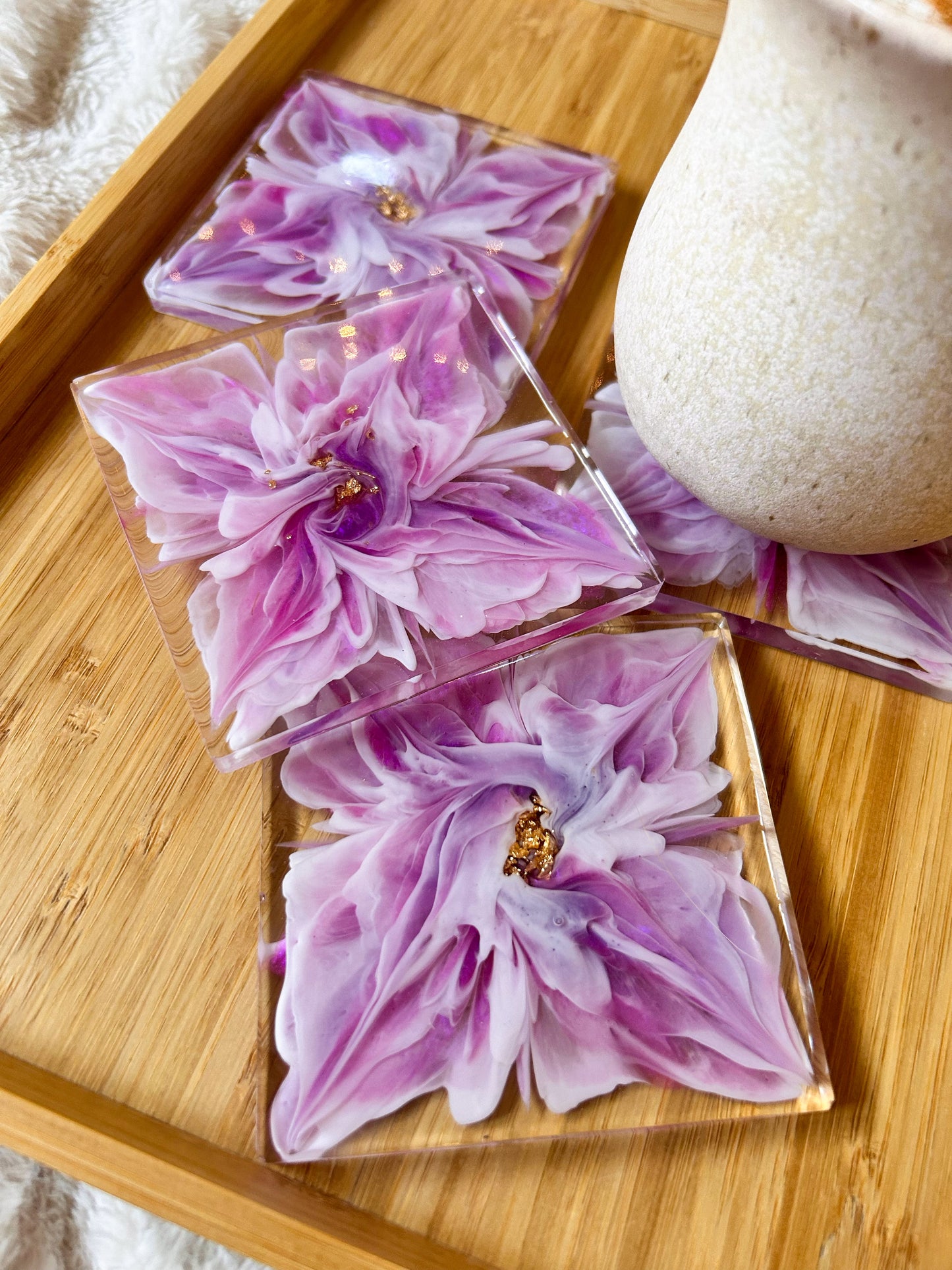 Pink and Purple Bloom Coasters