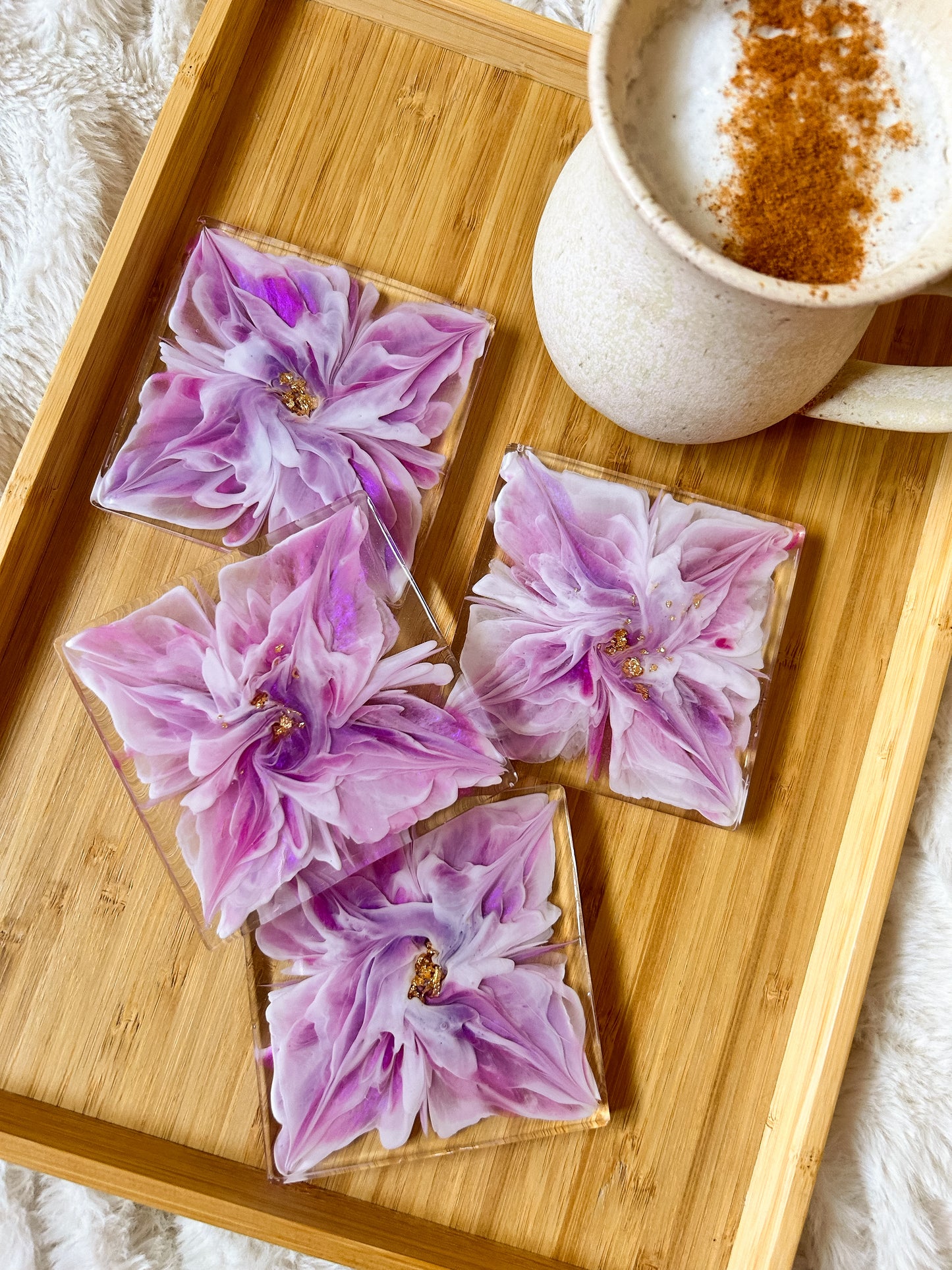 Pink and Purple Bloom Coasters
