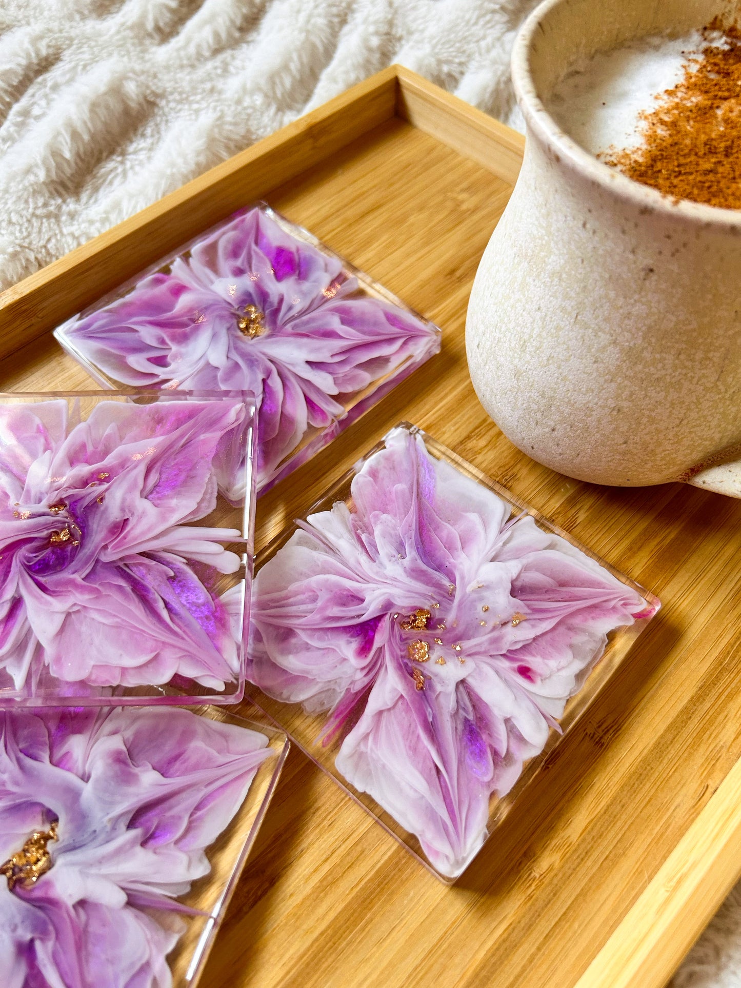 Pink and Purple Bloom Coasters