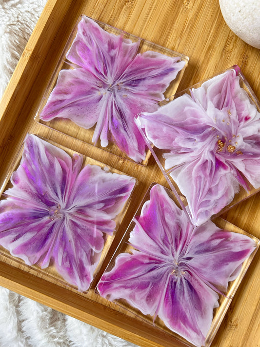 Pink and Purple Bloom Coasters