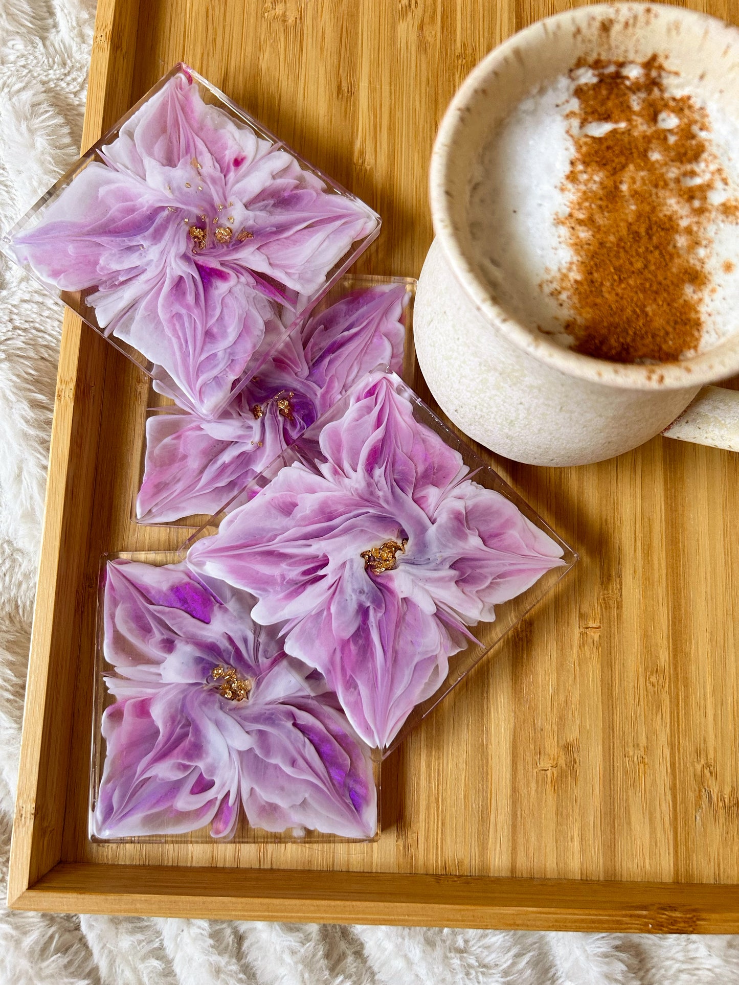 Pink and Purple Bloom Coasters