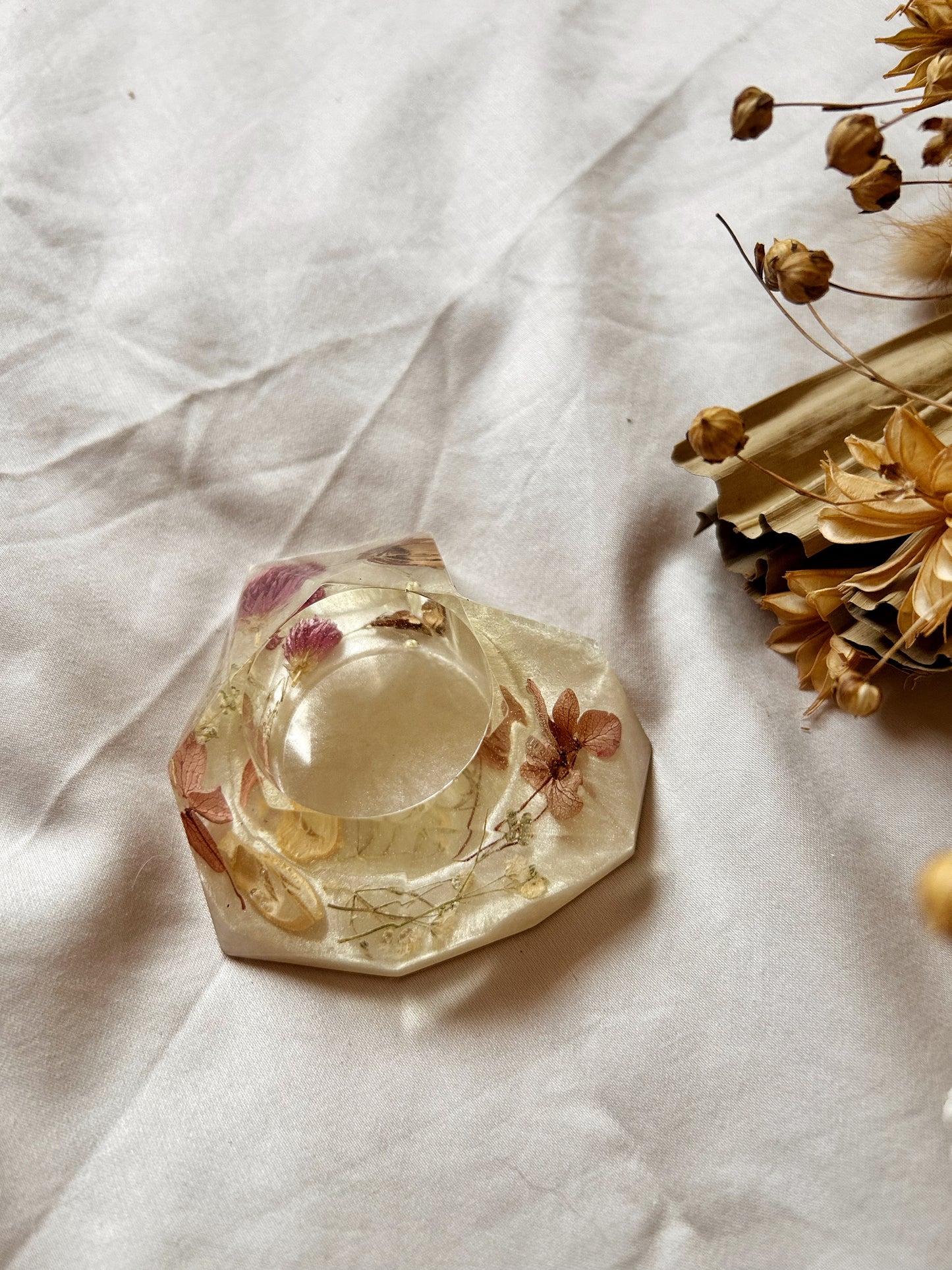 Diamond Resin Heart Ring and Candle Holder