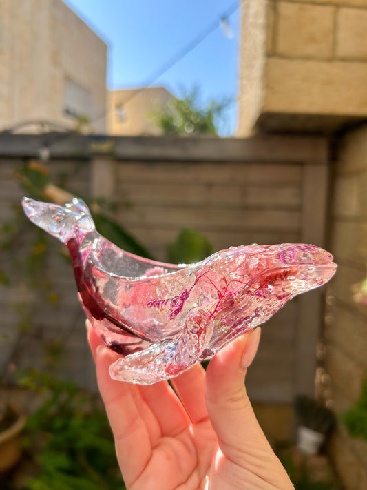 Pink Whale Floral Ring Dish
