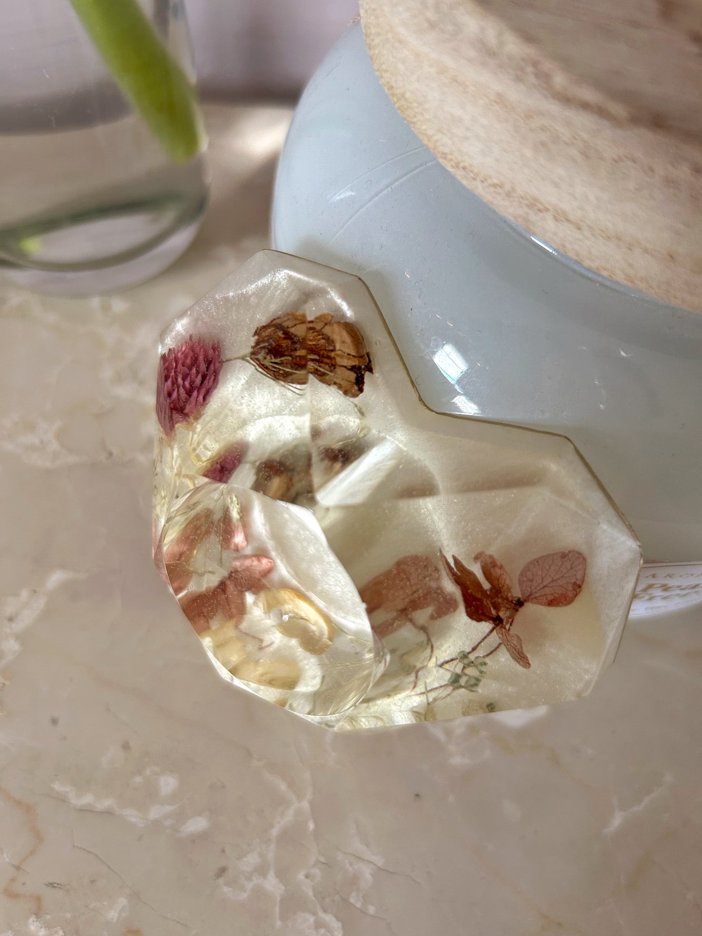 Diamond Resin Heart Ring and Candle Holder
