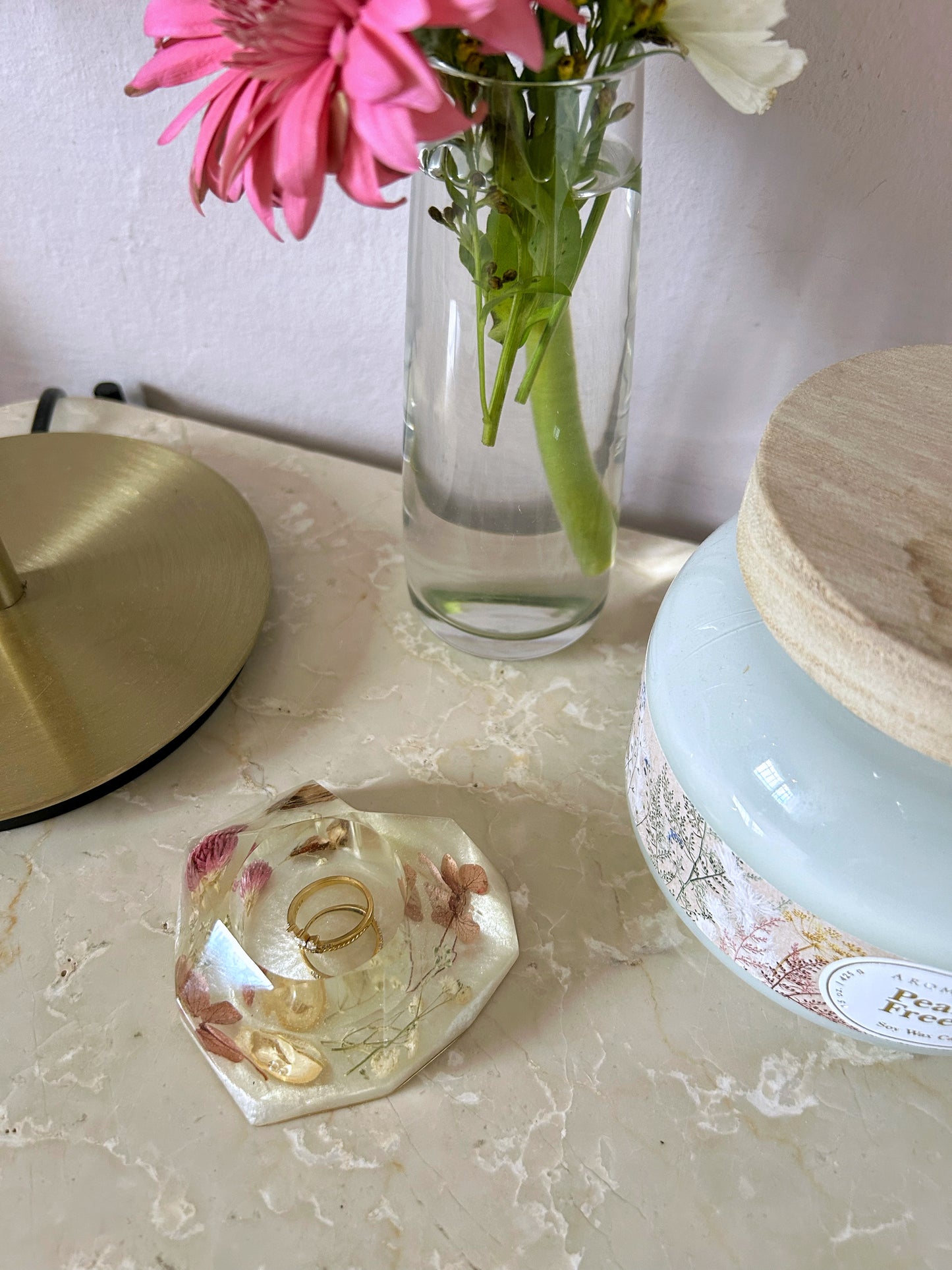 Diamond Resin Heart Ring and Candle Holder