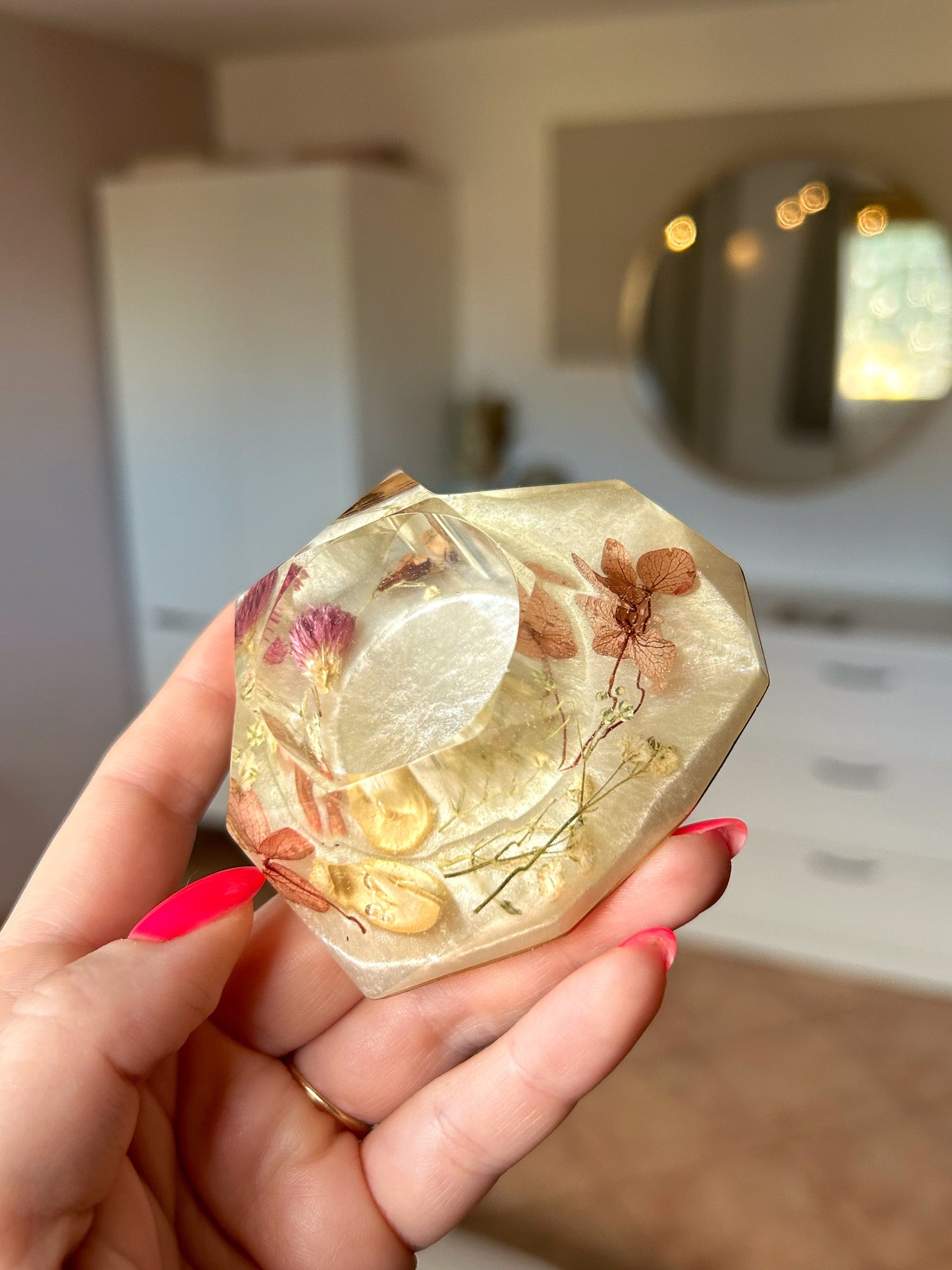 Diamond Resin Heart Ring and Candle Holder