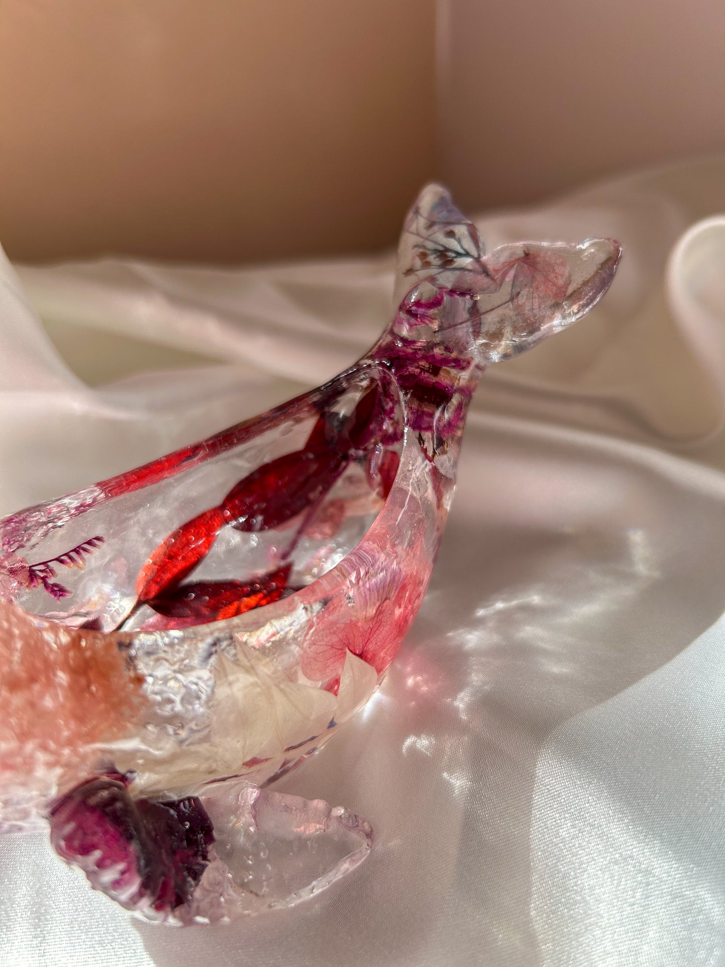 Pink Whale Floral Ring Dish