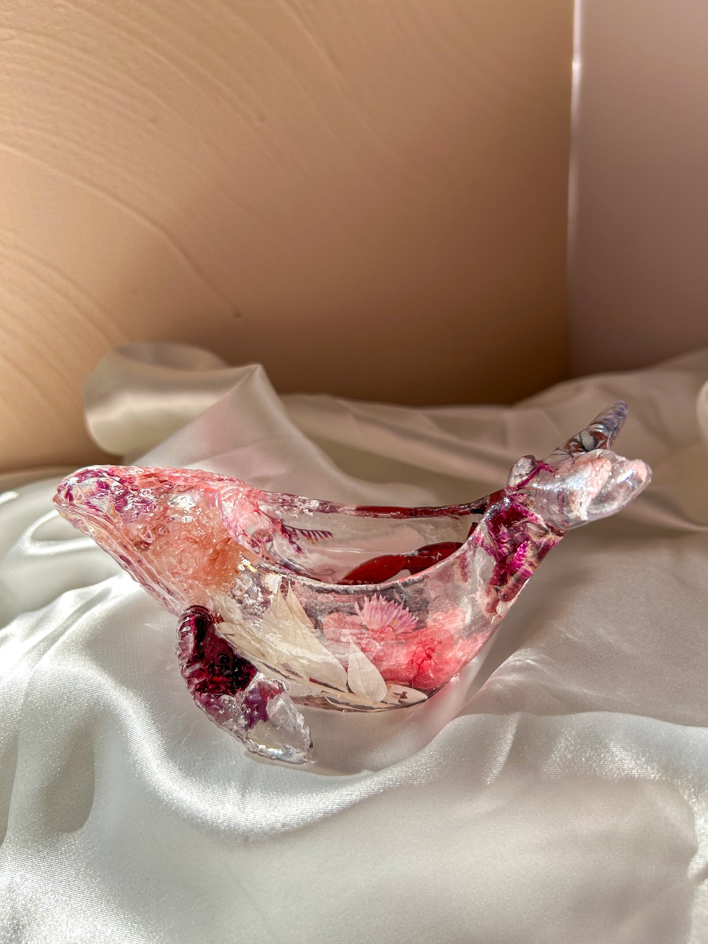 Pink Whale Floral Ring Dish