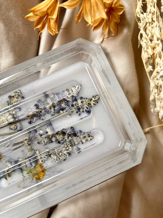 Handmade Lavender and Silver Soap Dish