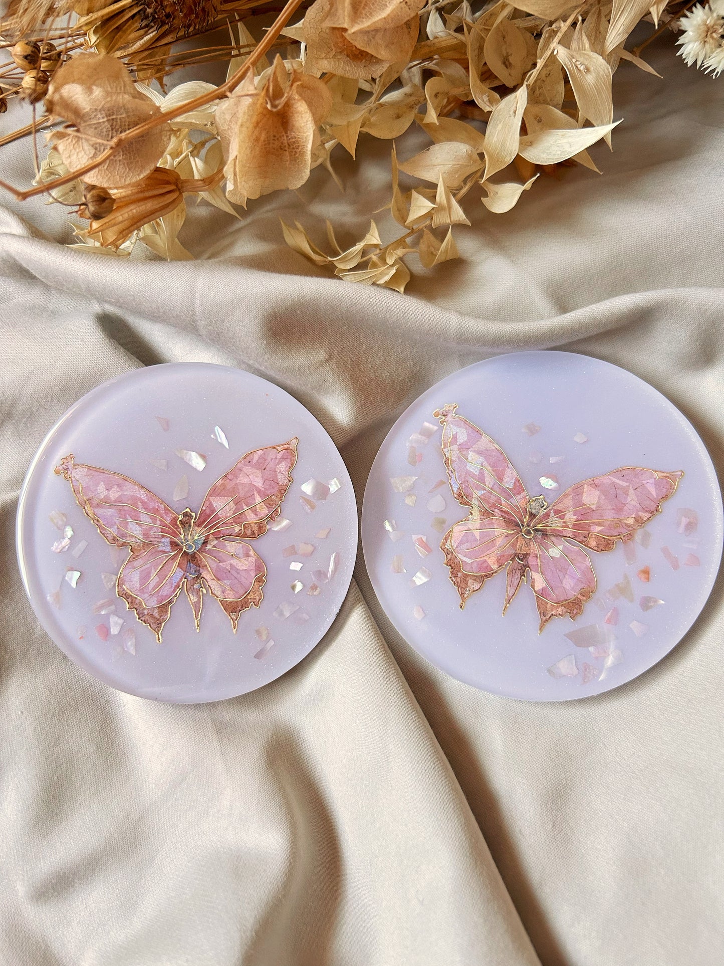Pink Butterfly Coasters