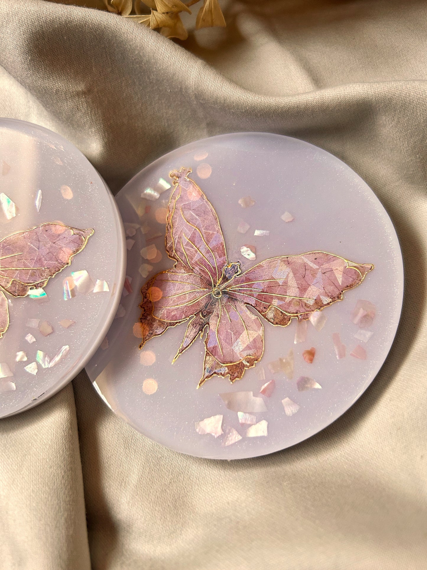 Pink Butterfly Coasters