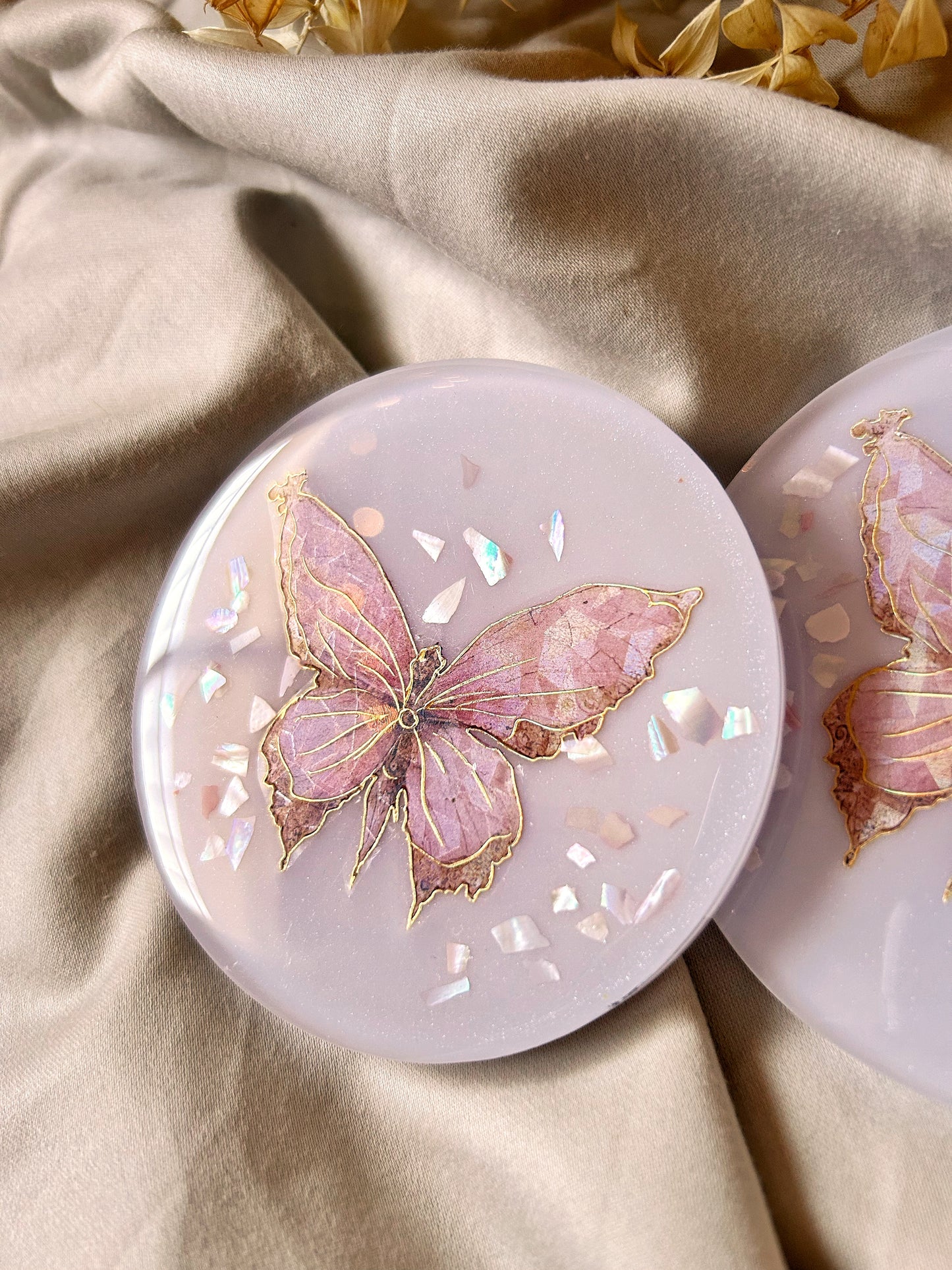 Pink Butterfly Coasters