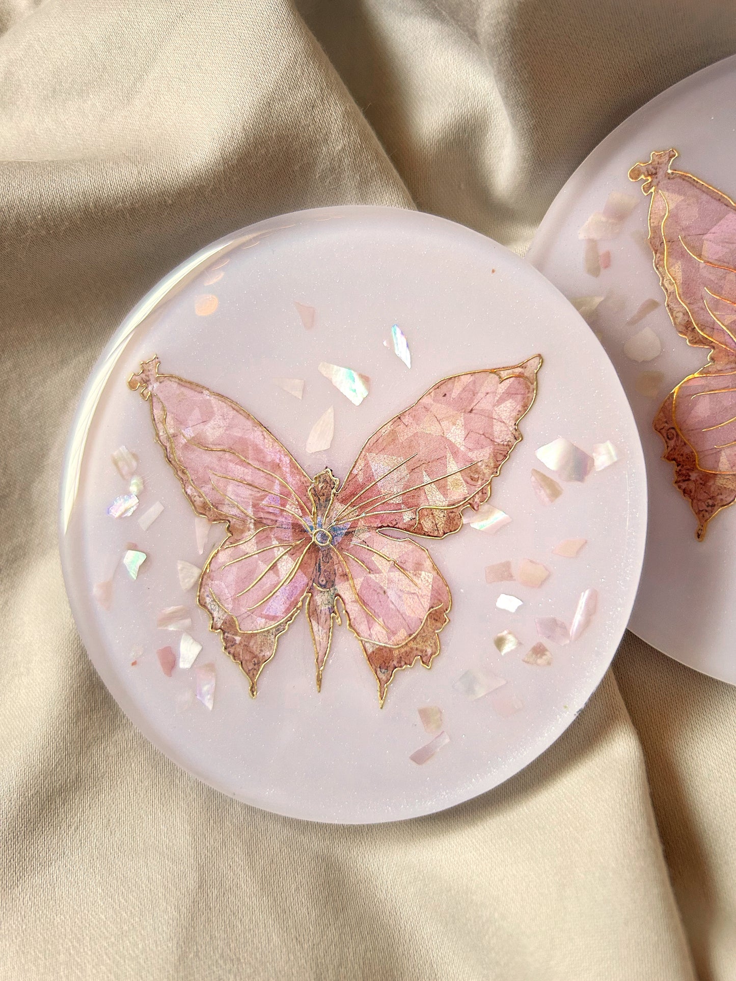 Pink Butterfly Coasters
