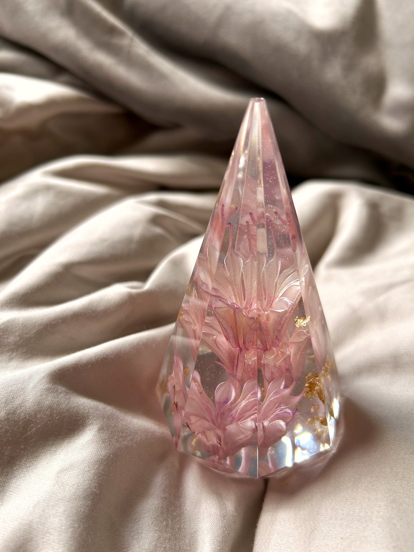 Pink and Gold Crystal Ring Tree