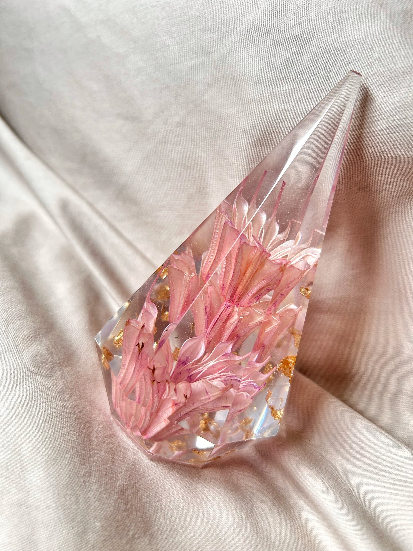 Pink and Gold Crystal Ring Tree