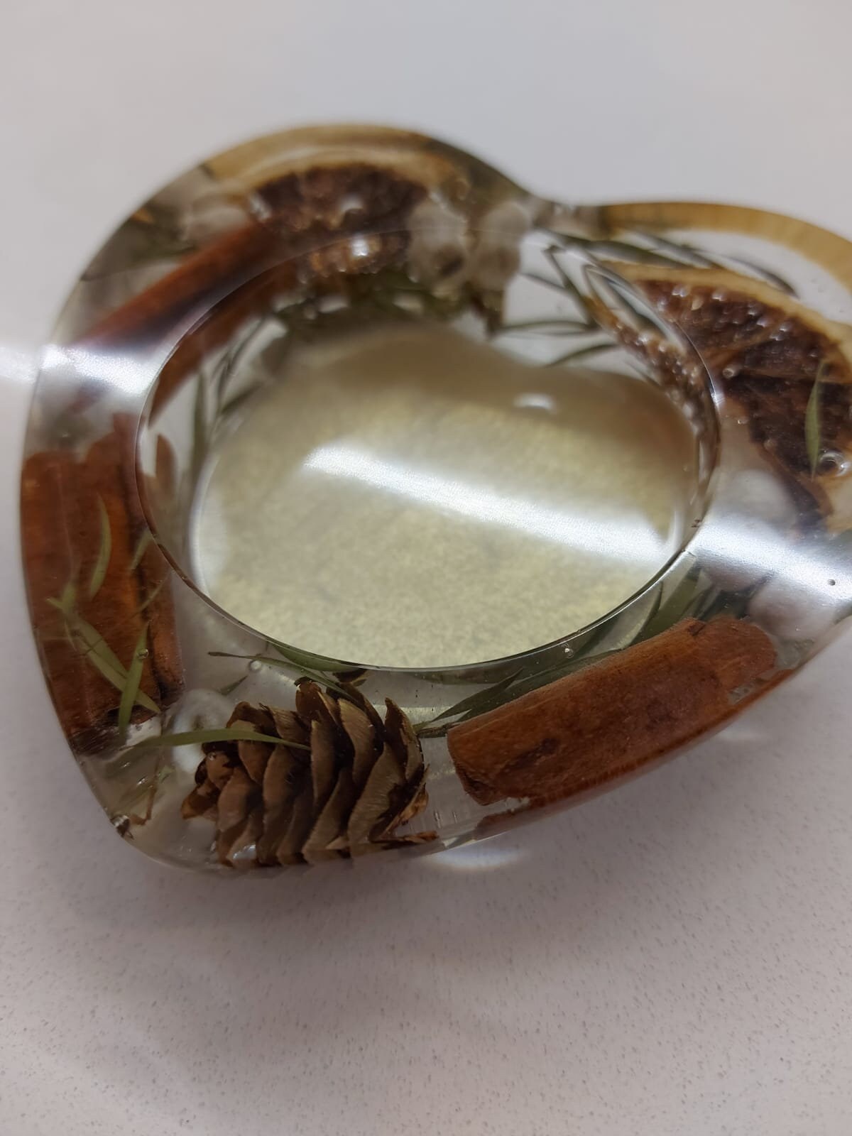 Botanical Resin Heart Candle Holder