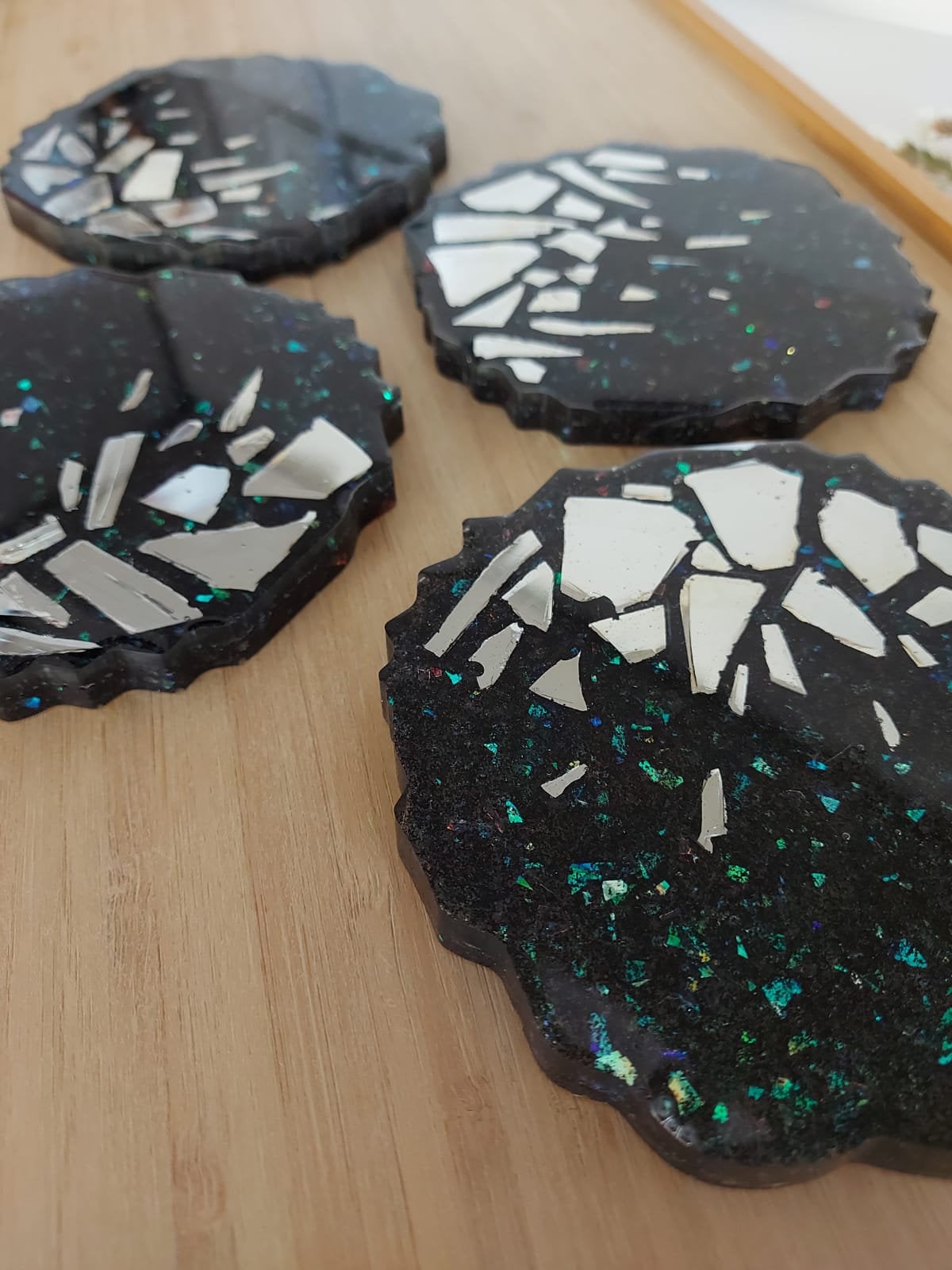 Coaster set of 4 coasters large round serving cup holder new housewarming wedding engagement new home decor gift cup bottom drink holder