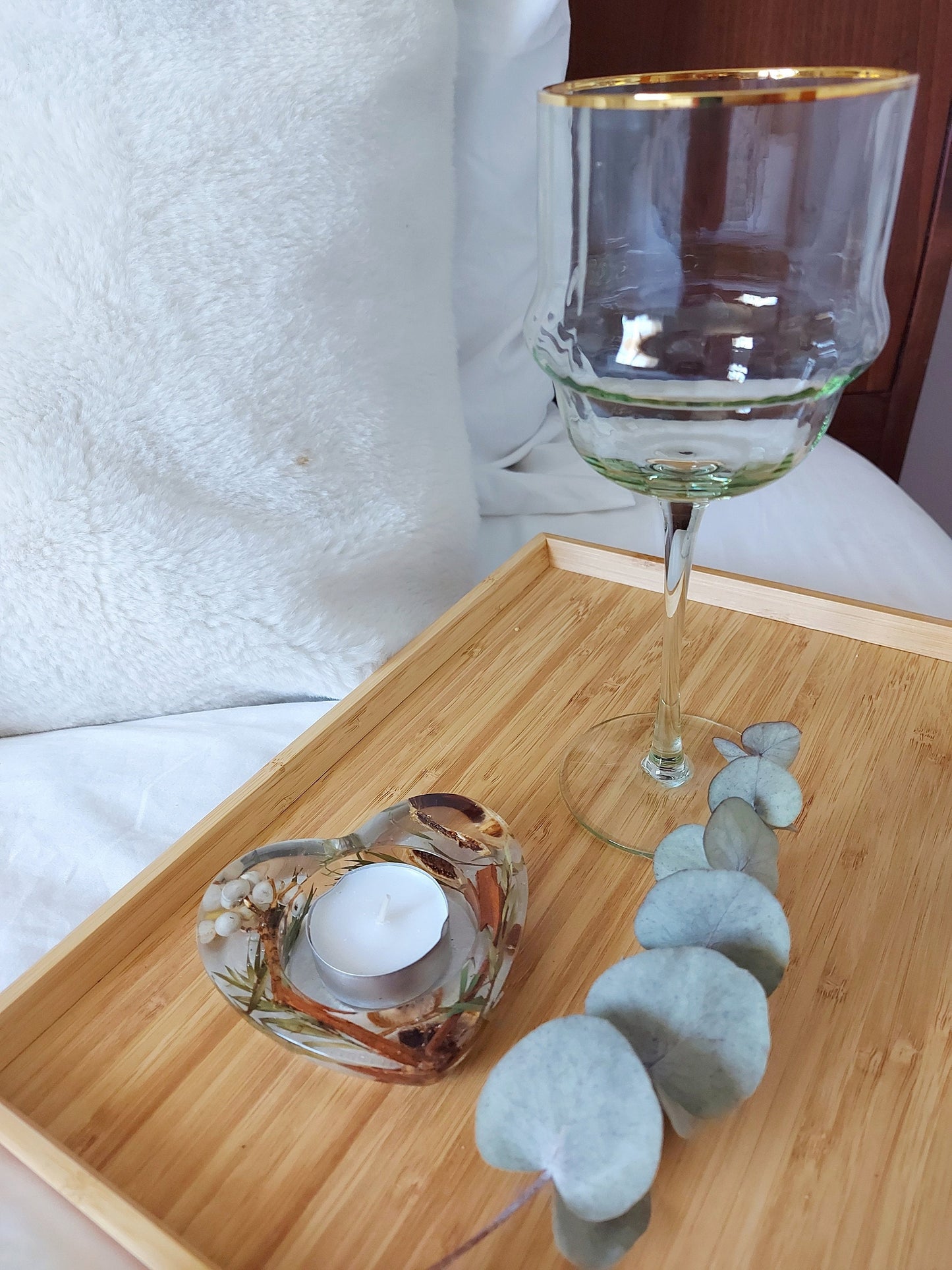 Dried Flowers Resin Candle Holder