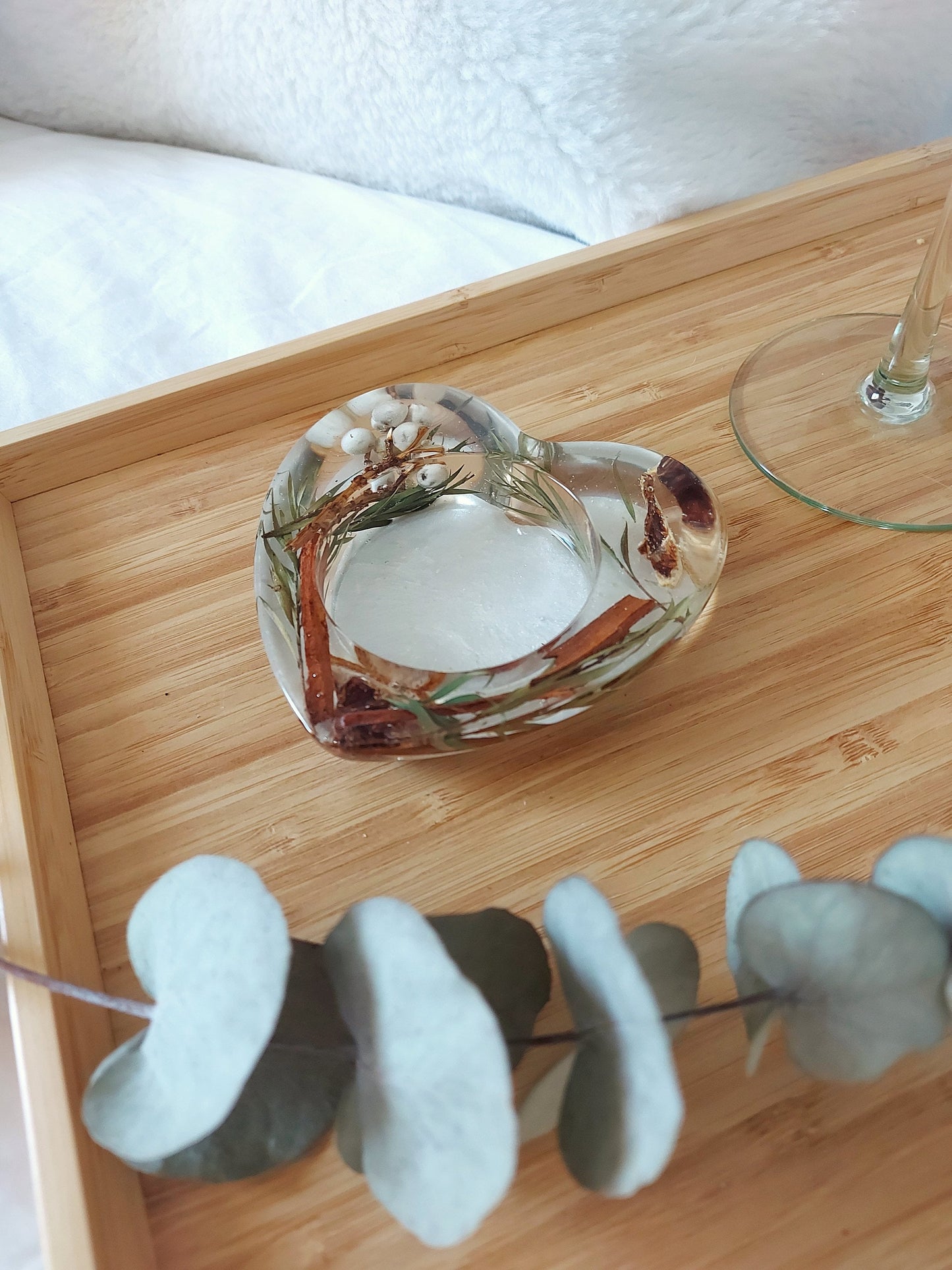 Dried Flowers Resin Candle Holder