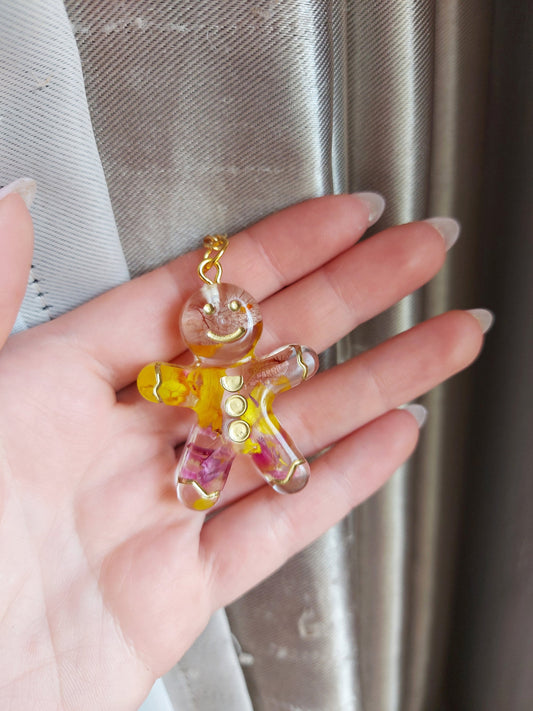 Gingerbread man keyring keychain Christmas Gift Idea for her key accessory bag tag accessories holiday gift Stocking filler Xmas present