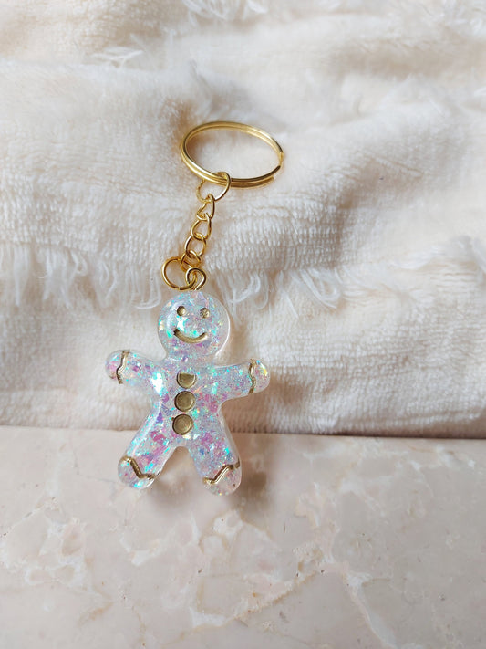 Gingerbread man keyring keychain Christmas Gift Idea for her key accessory bag tag accessories holiday gift Stocking filler Xmas present