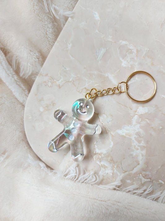 Gingerbread man keyring keychain Christmas Gift Idea for her key accessory bag tag accessories holiday gift Stocking filler Xmas present