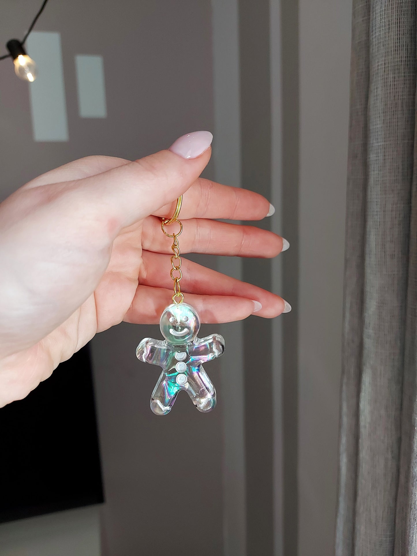 Gingerbread man keyring keychain Christmas Gift Idea for her key accessory bag tag accessories holiday gift Stocking filler Xmas present