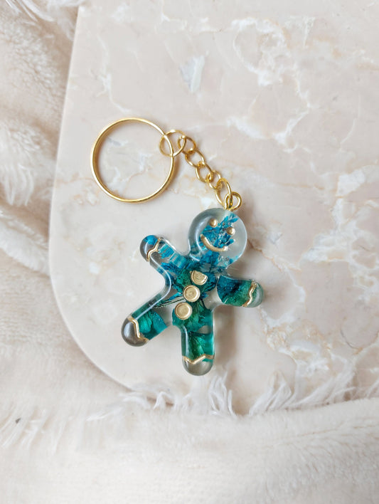 Gingerbread man keyring keychain Christmas Gift Idea for her key accessory bag tag accessories holiday gift Stocking filler Xmas present