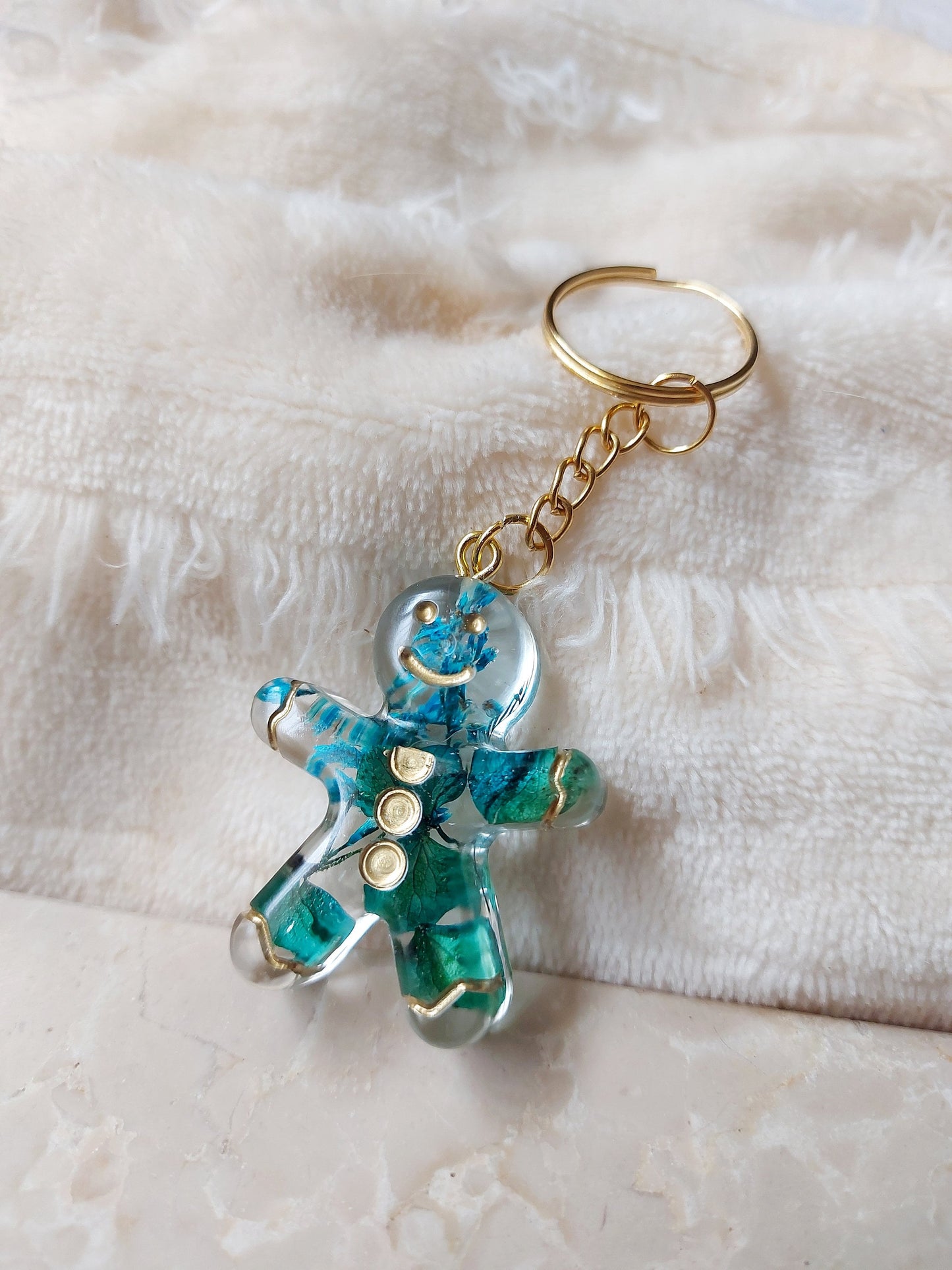 Porte-clés bonhomme en pain d'épice, idée cadeau de Noël pour son accessoire clé, sac, accessoires, cadeau de vacances, remplissage de bas, cadeau de Noël