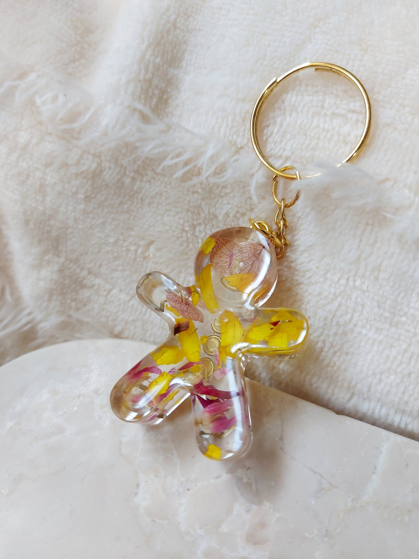 Gingerbread man keyring keychain Christmas Gift Idea for her key accessory bag tag accessories holiday gift Stocking filler Xmas present
