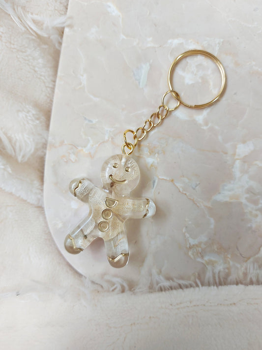 Gingerbread man keyring keychain Christmas Gift Idea for her key accessory bag tag accessories holiday gift Stocking filler Xmas present