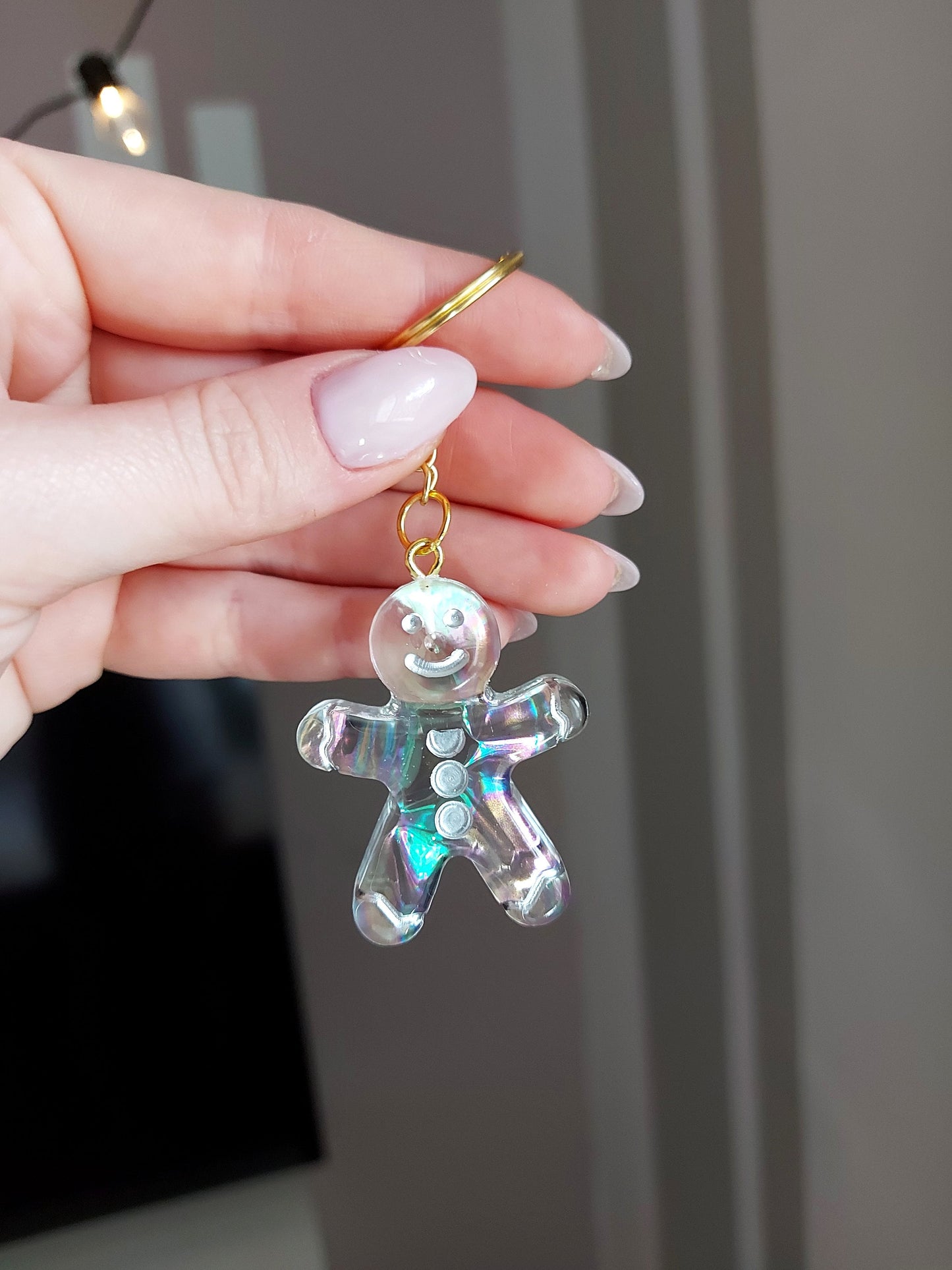 Gingerbread man keyring keychain Christmas Gift Idea for her key accessory bag tag accessories holiday gift Stocking filler Xmas present