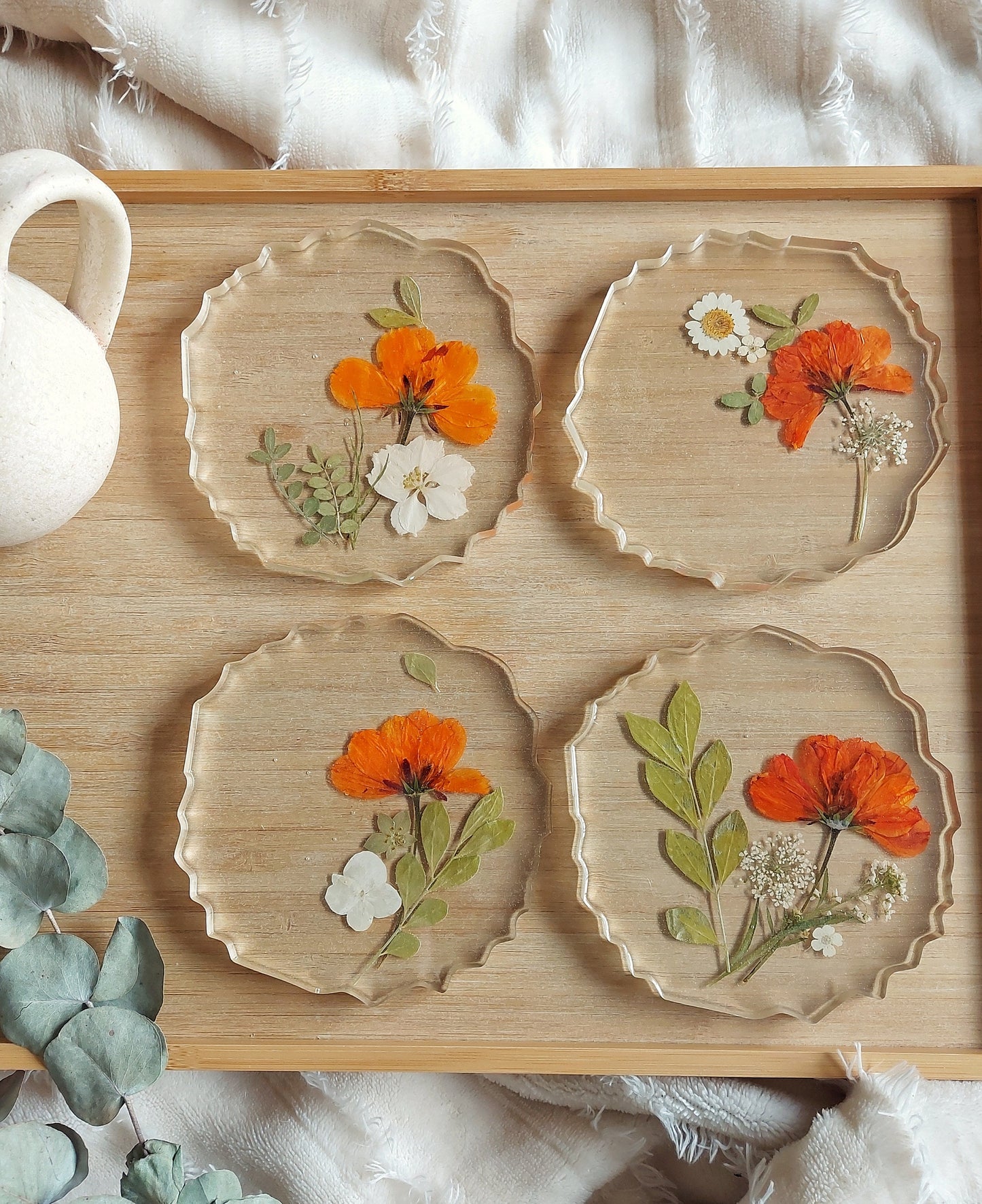 Ensemble de sous-verres de 4 sous-verres grand porte-gobelet de service rond nouveau porte-gobelet de mariage de pendaison de crémaillère nouveau décor à la maison porte-gobelet de fond de tasse de cadeau