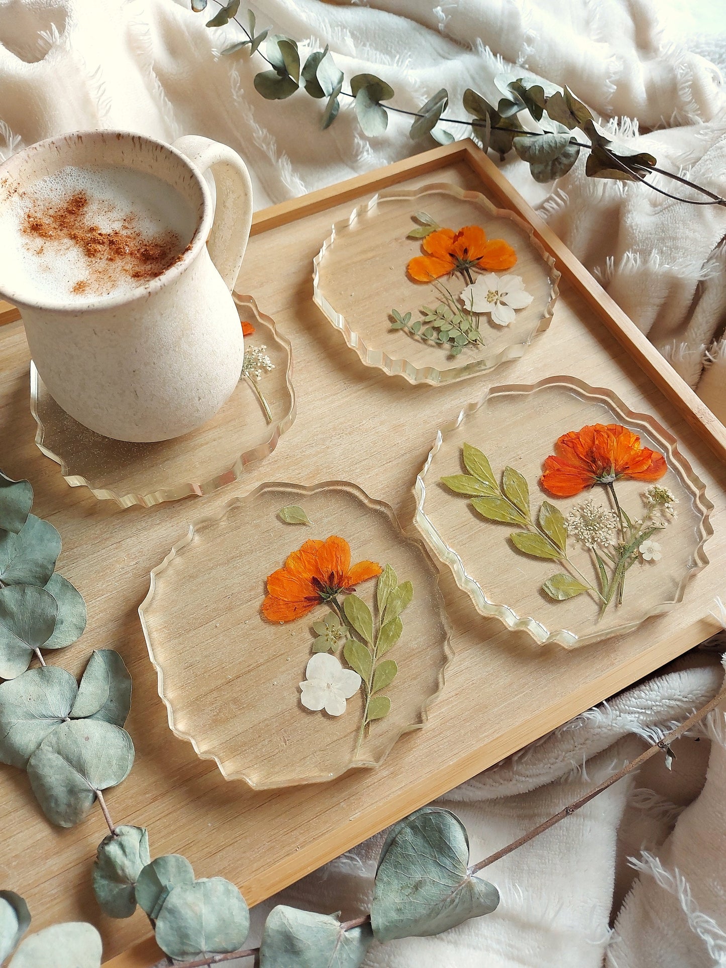 Ensemble de sous-verres de 4 sous-verres grand porte-gobelet de service rond nouveau porte-gobelet de mariage de pendaison de crémaillère nouveau décor à la maison porte-gobelet de fond de tasse de cadeau
