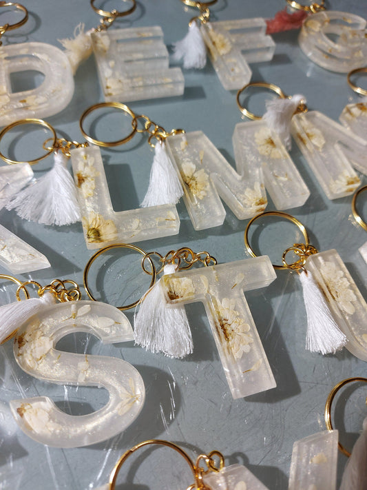 Keychain flower key ring holder gift for her gift for girlfriend holiday keychain glitter custom name gift for yourself bag accessory