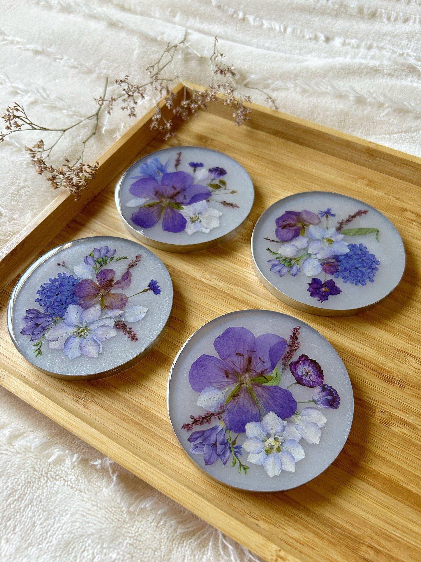 Coaster set of 4 coasters large round serving cup holder new housewarming wedding engagement new home decor gift cup bottom drink holder