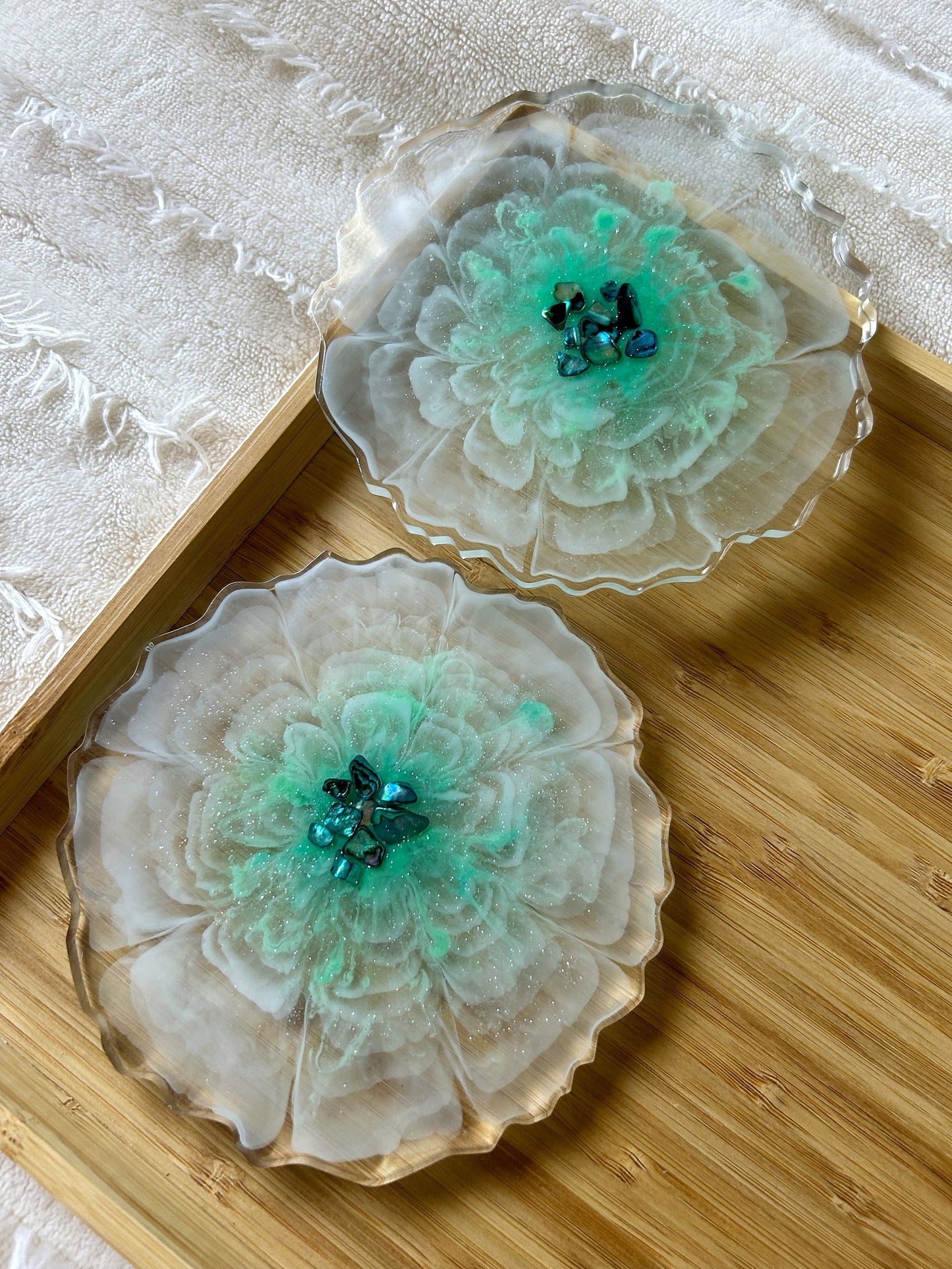 Coaster set of 2 coasters large round serving cup holder new housewarming wedding engagement new home decor gift cup bottom drink holder