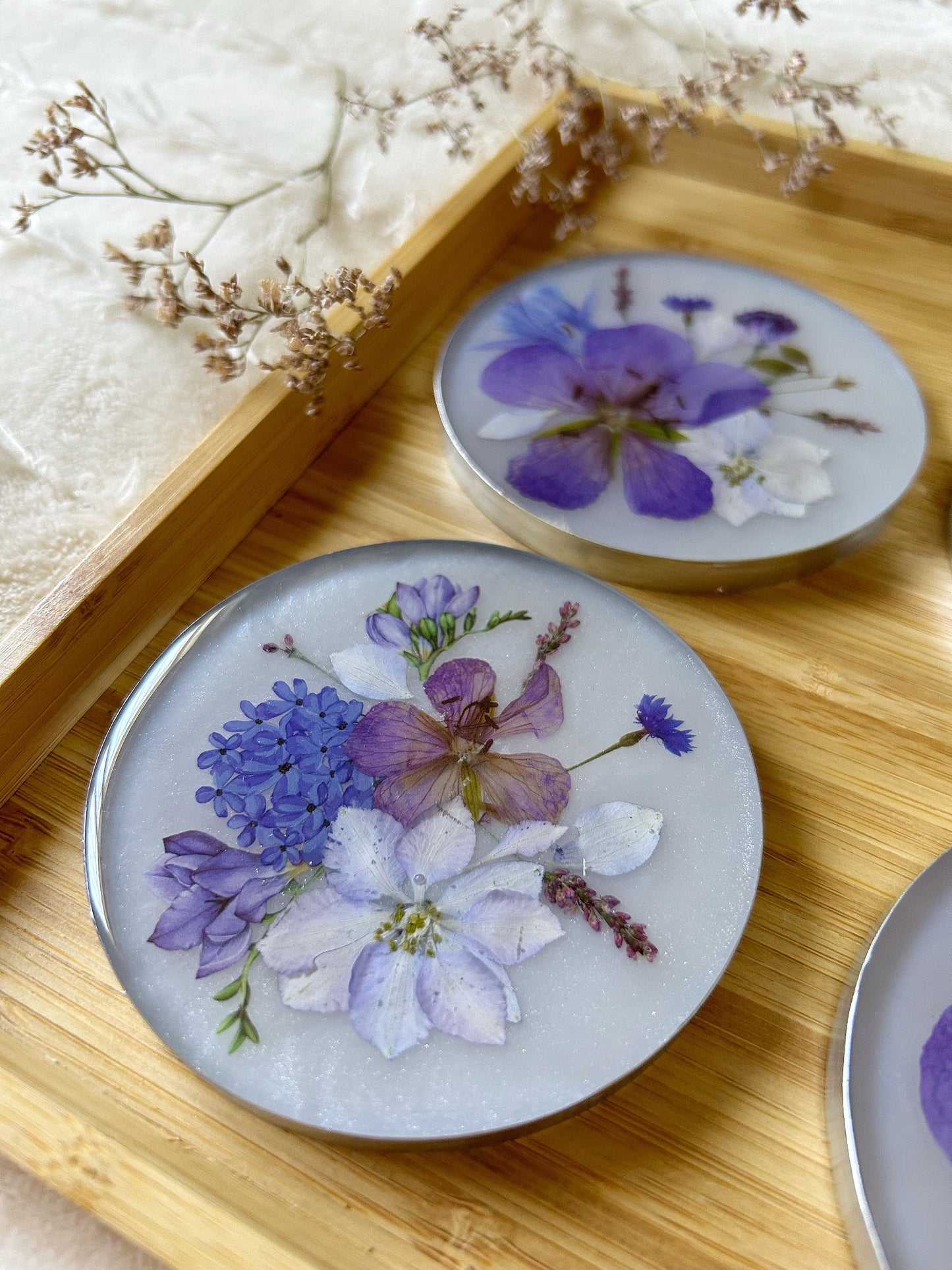 Coaster set of 4 coasters large round serving cup holder new housewarming wedding engagement new home decor gift cup bottom drink holder