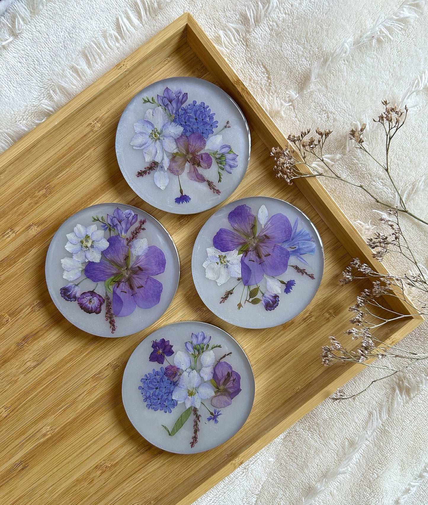 Coaster set of 4 coasters large round serving cup holder new housewarming wedding engagement new home decor gift cup bottom drink holder