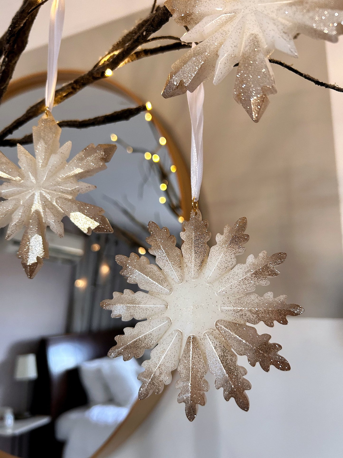 Christmas Ornaments Christmas Tree Decor Christmas Gift Idea Ornament Set Holiday Decor Christmas Stars Hanging Baubles Golden Decor Set