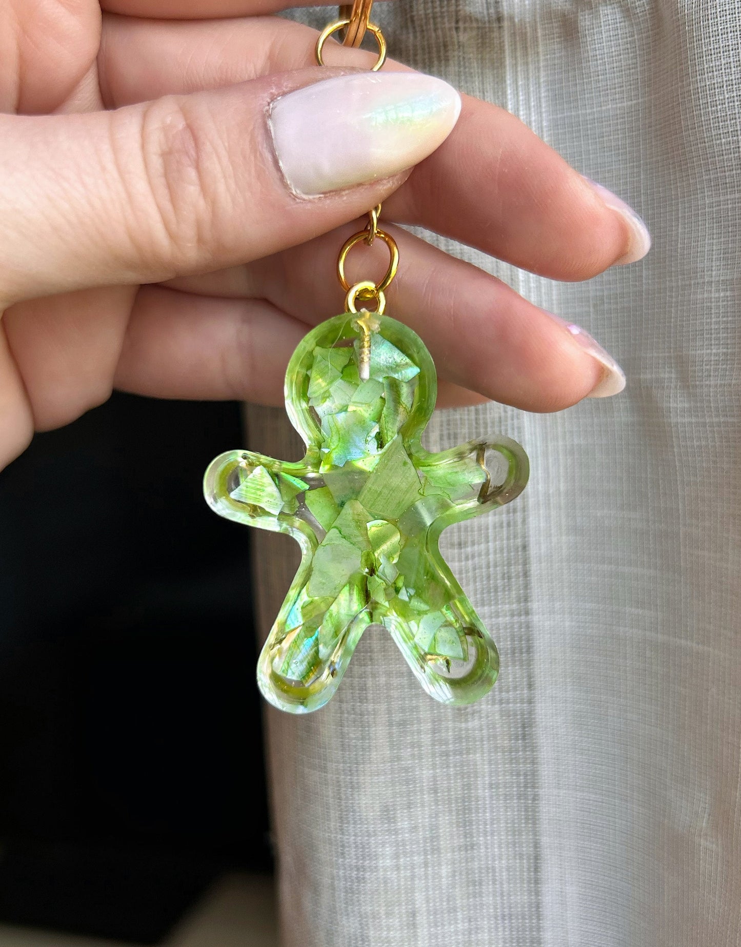 Gingerbread man keyring keychain Christmas Gift Idea for her key accessory bag tag accessories holiday gift Stocking filler Xmas present