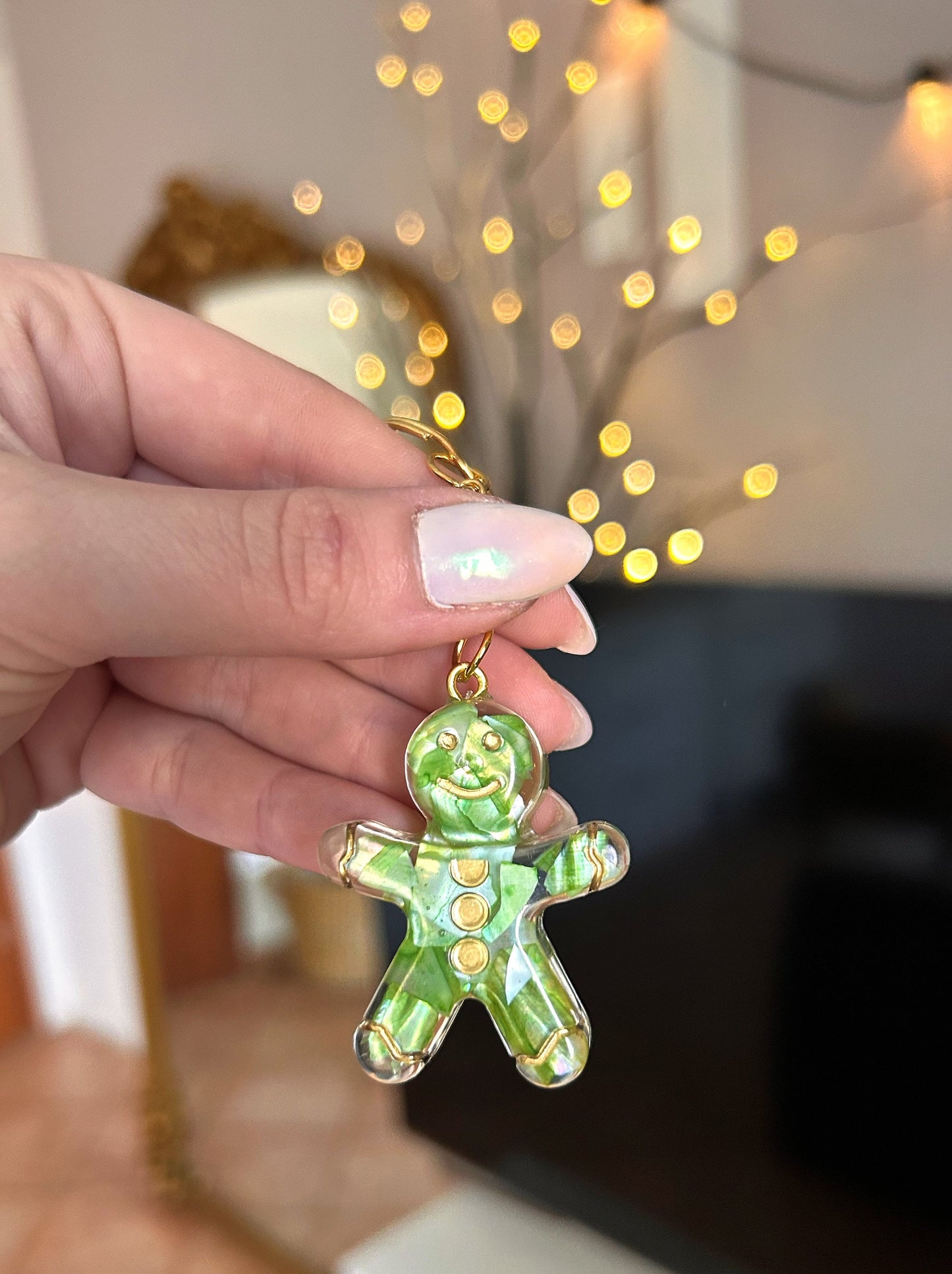Gingerbread man keyring keychain Christmas Gift Idea for her key accessory bag tag accessories holiday gift Stocking filler Xmas present