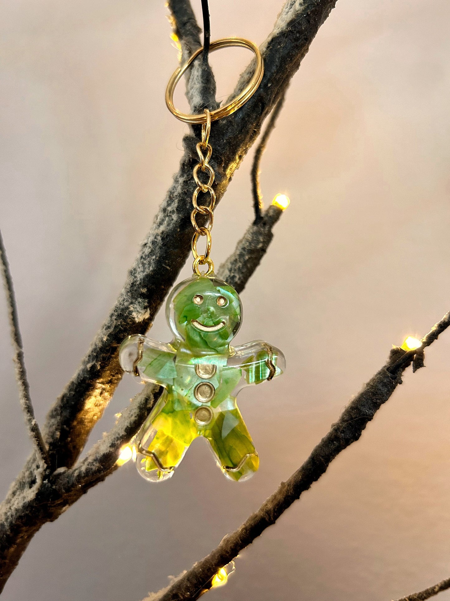 Gingerbread man keyring keychain Christmas Gift Idea for her key accessory bag tag accessories holiday gift Stocking filler Xmas present