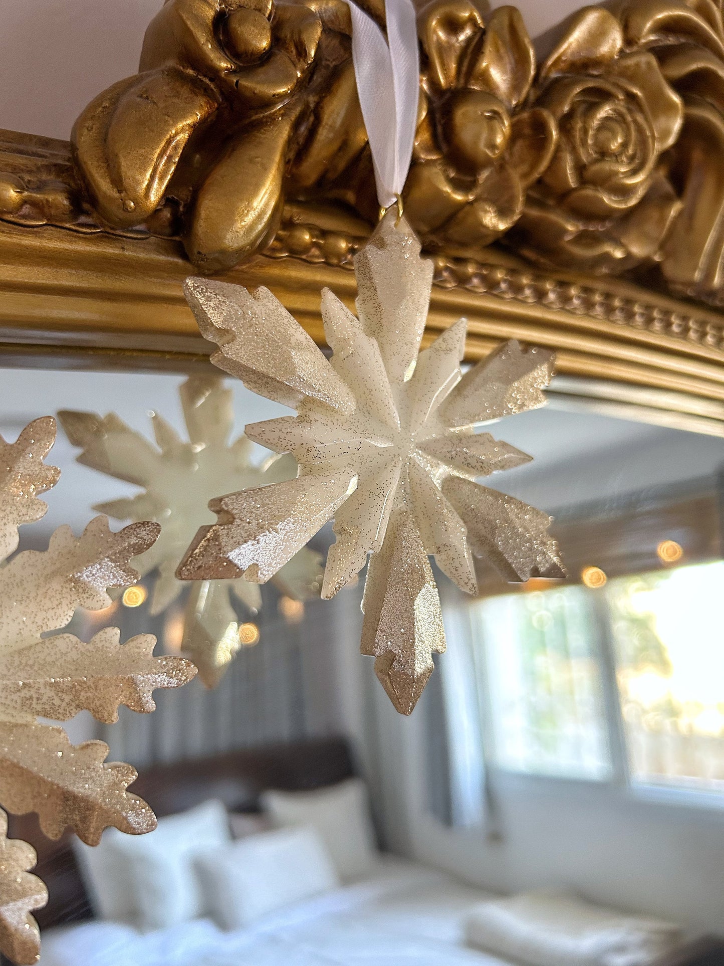 Christmas Ornaments Christmas Tree Decor Christmas Gift Idea Ornament Set Holiday Decor Christmas Stars Hanging Baubles Golden Decor Set